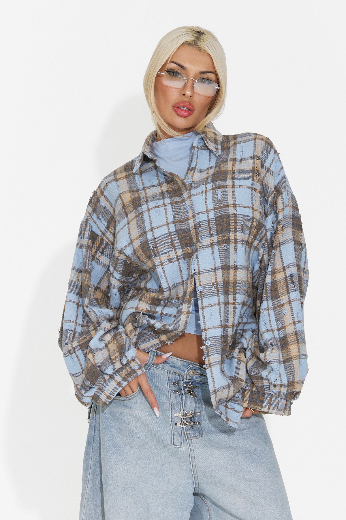 Light blue casual women's shirt Jasara Bogas
