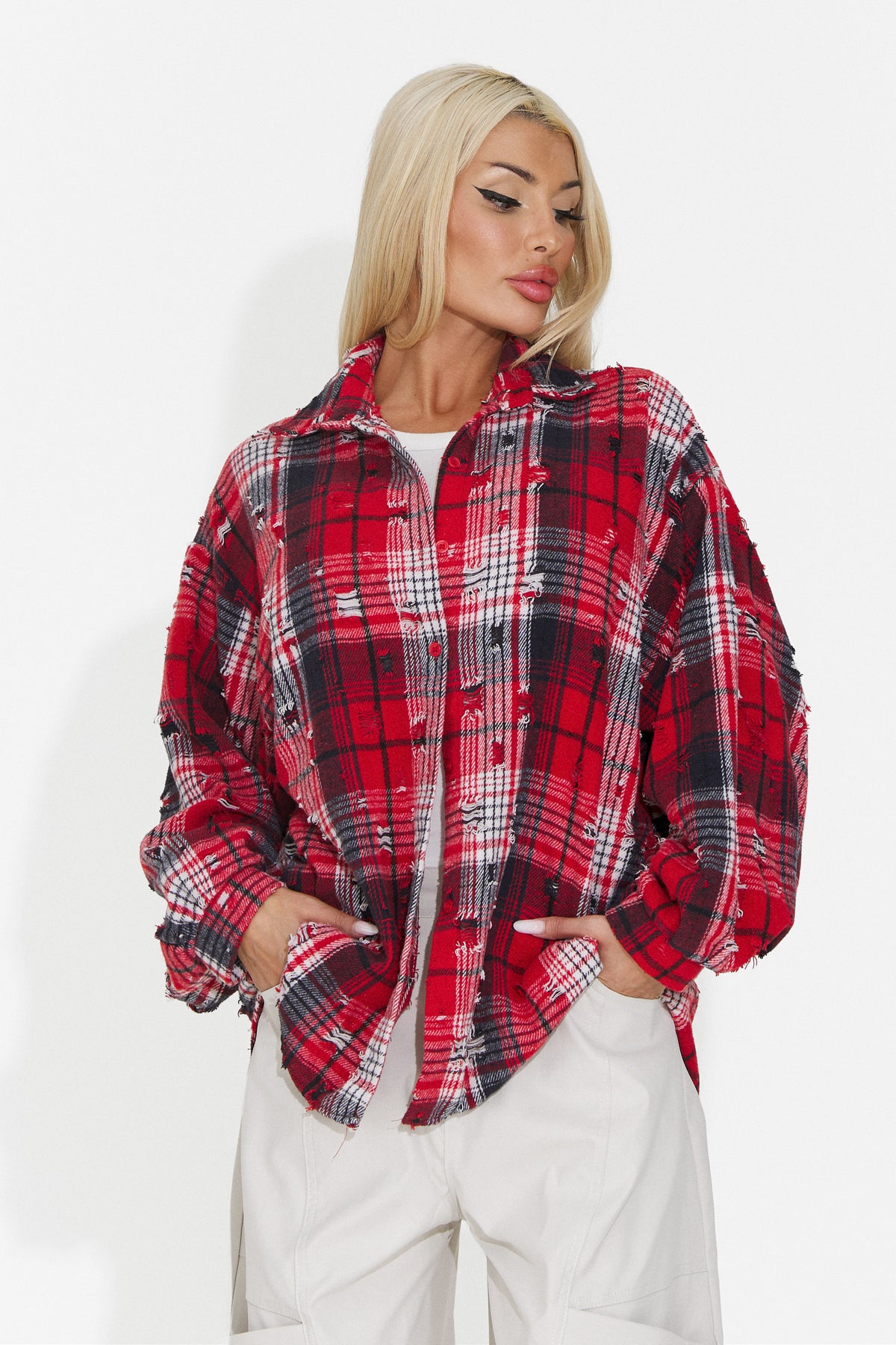 Elegant red women's shirt Purely Bogas