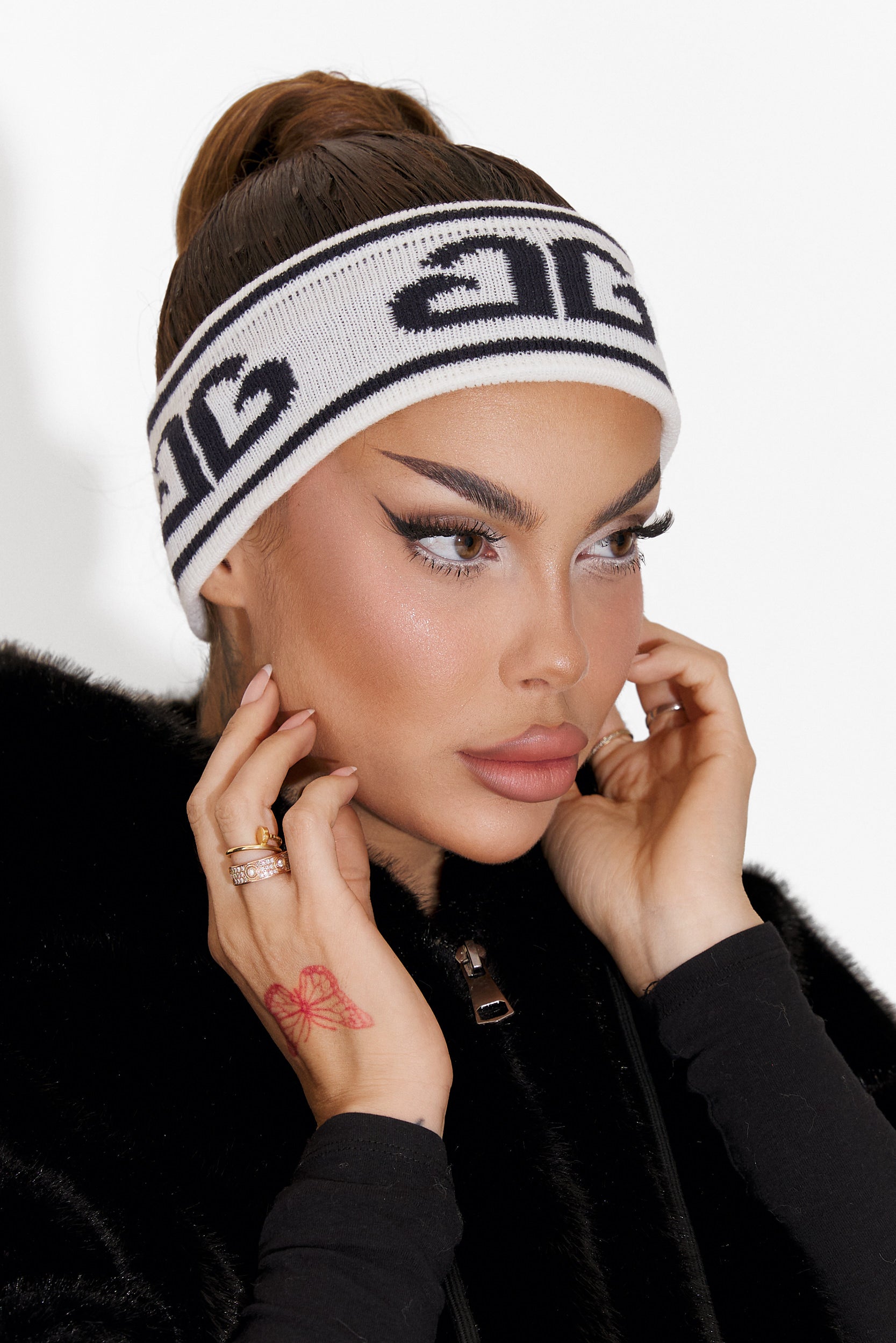 Bandeau Blanc Bleu Marine Décontracté pour Femmes de Kasra Boga