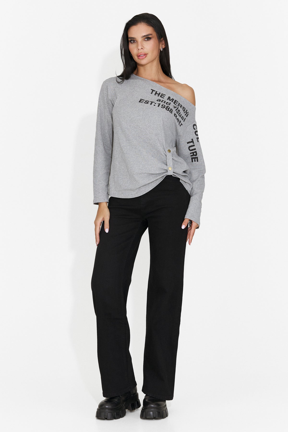 Blugi casual negri Flanaioria Bogas