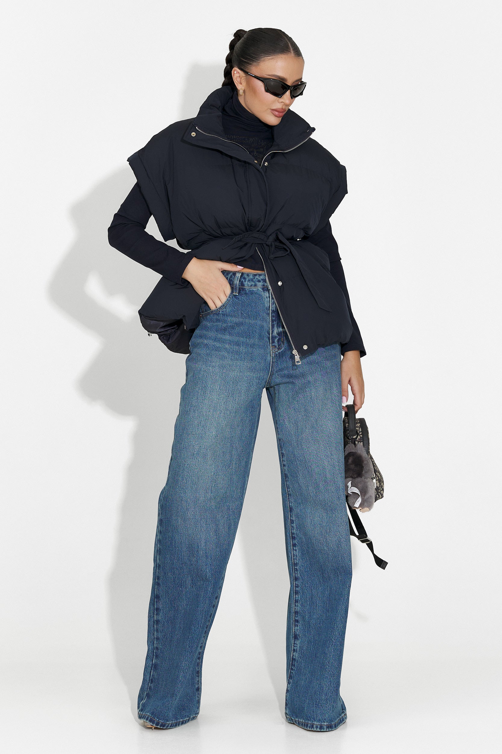 Niebieskie casualowe dżinsy damskie Nuvya Bogas