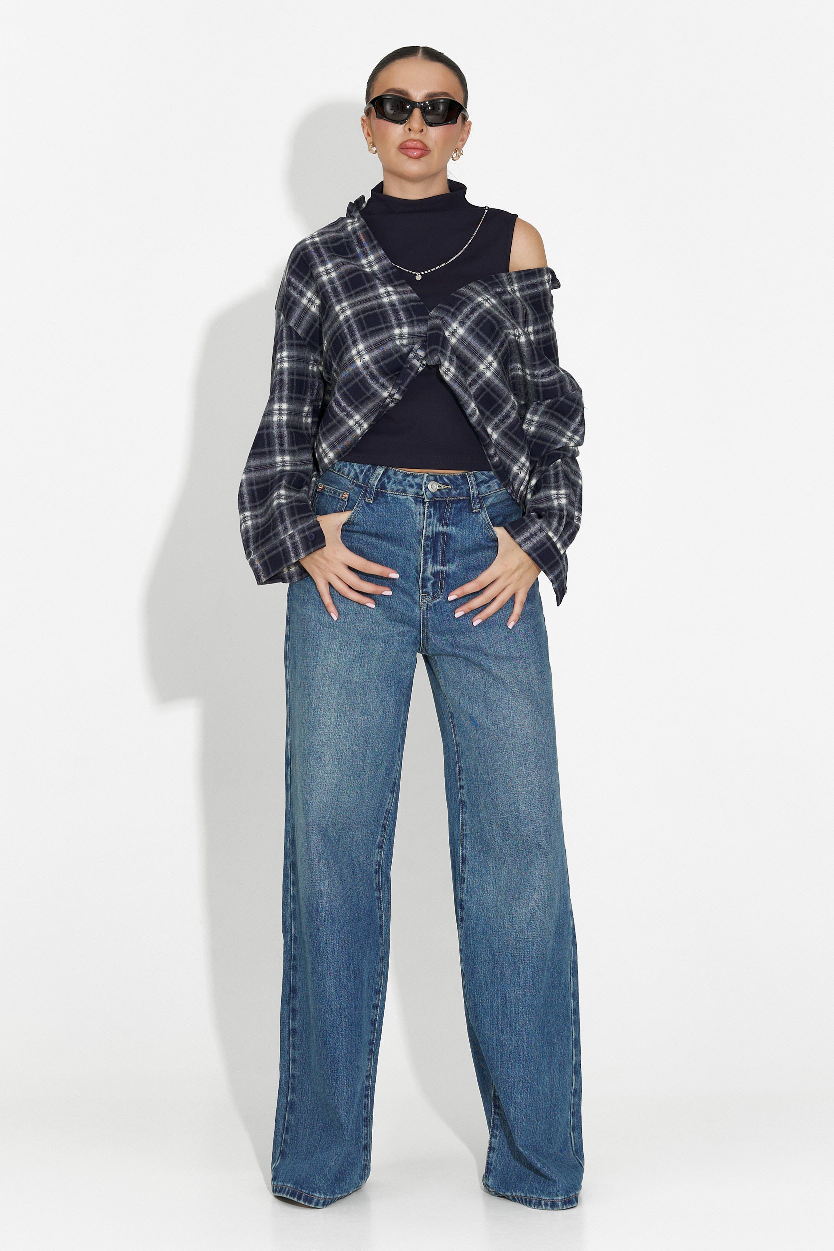 Niebieskie casualowe dżinsy damskie Nuvya Bogas