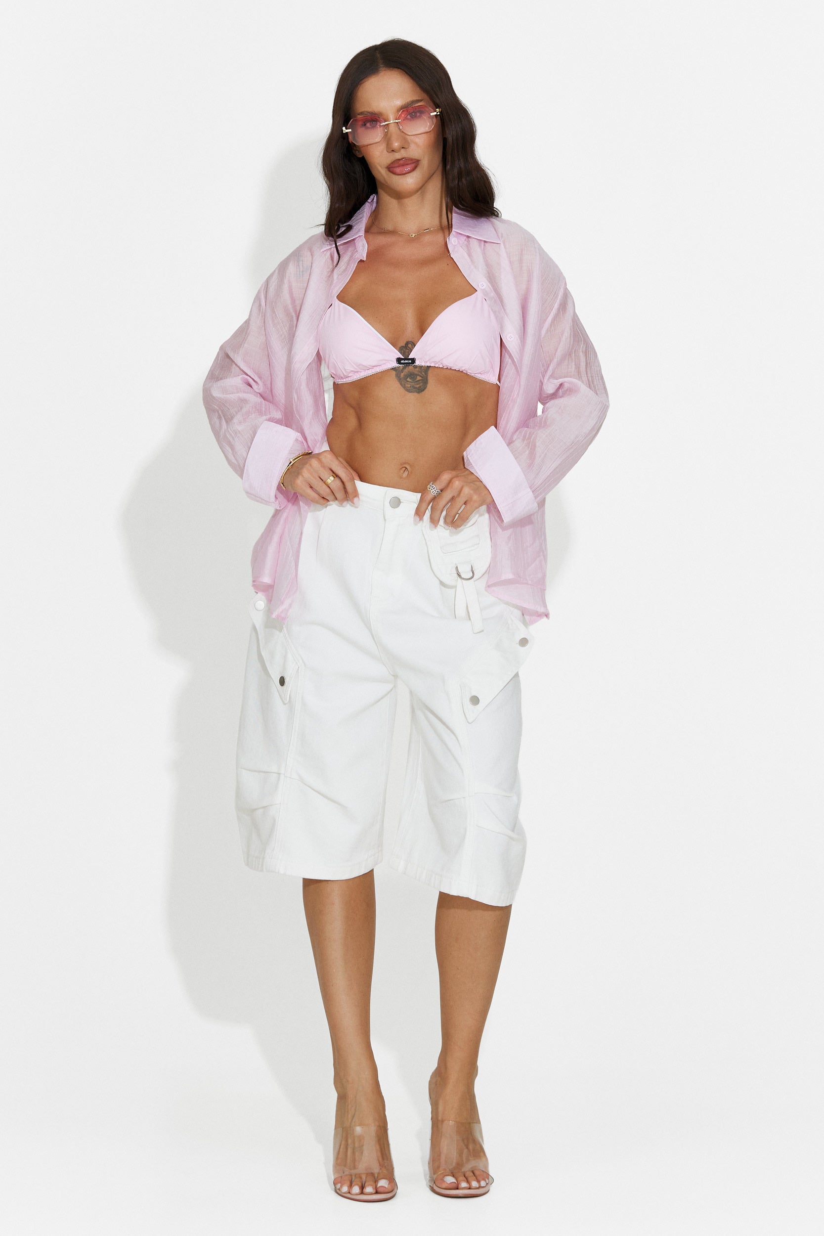 Jeans de mujer casuales blancos Teolia Bogas