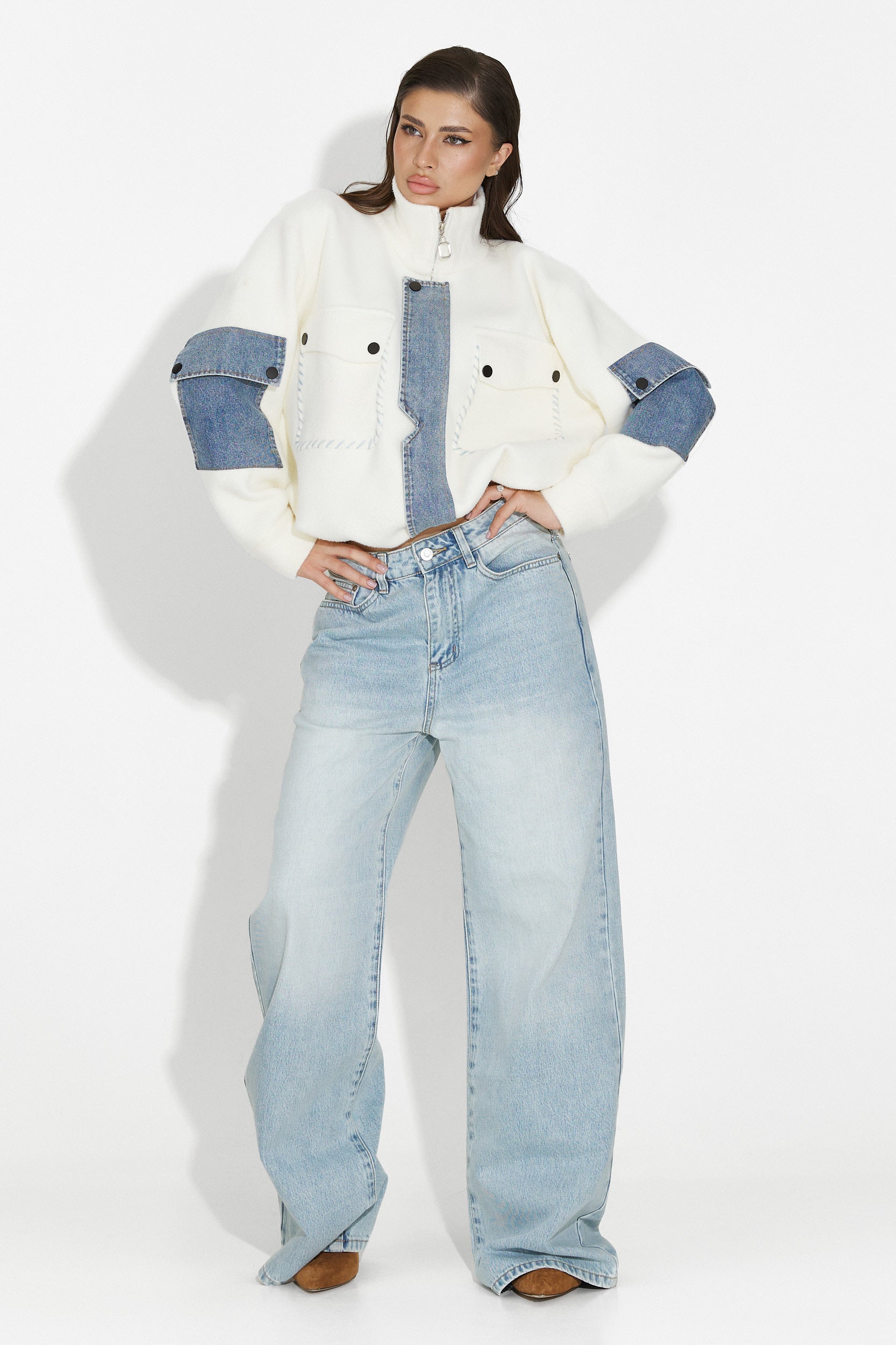 Niebieskie casualowe dżinsy damskie Aurenza Bogas