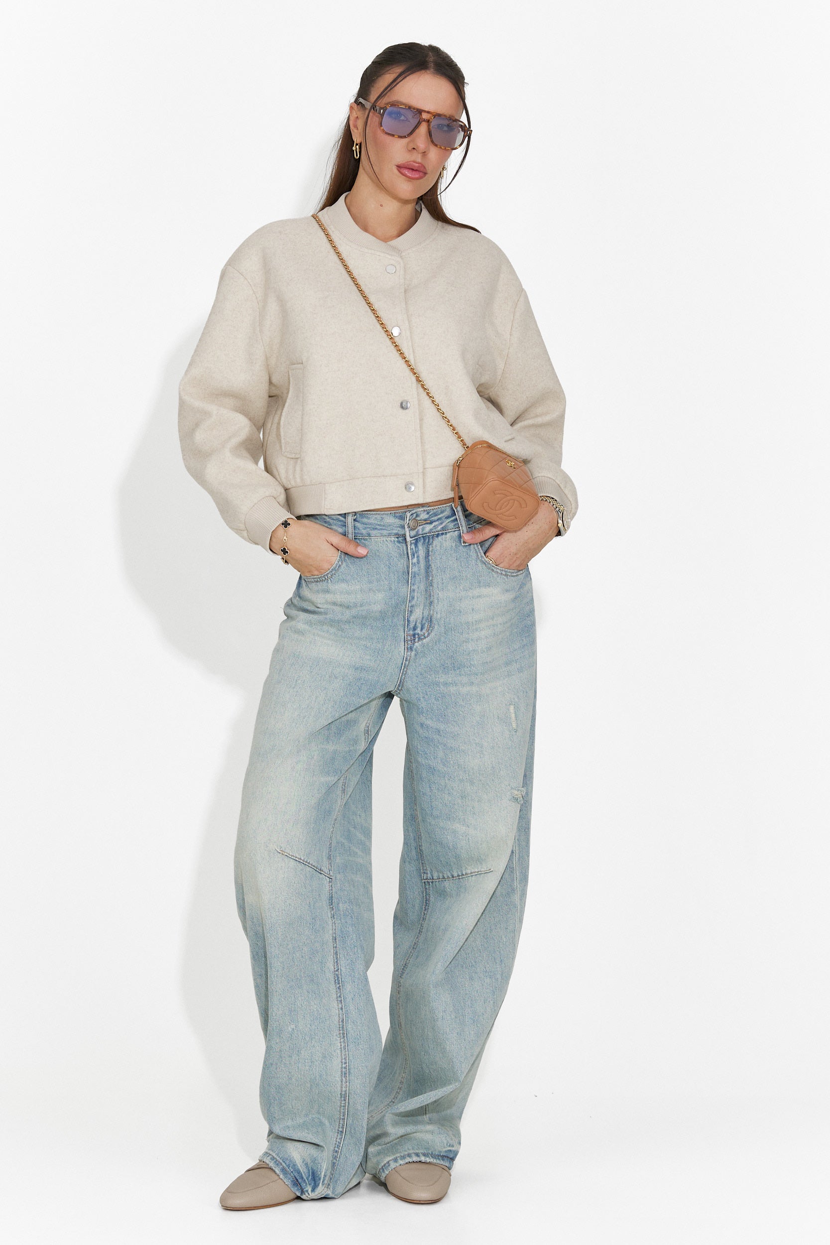 Women's casual light blue jeans Hanina Bogas