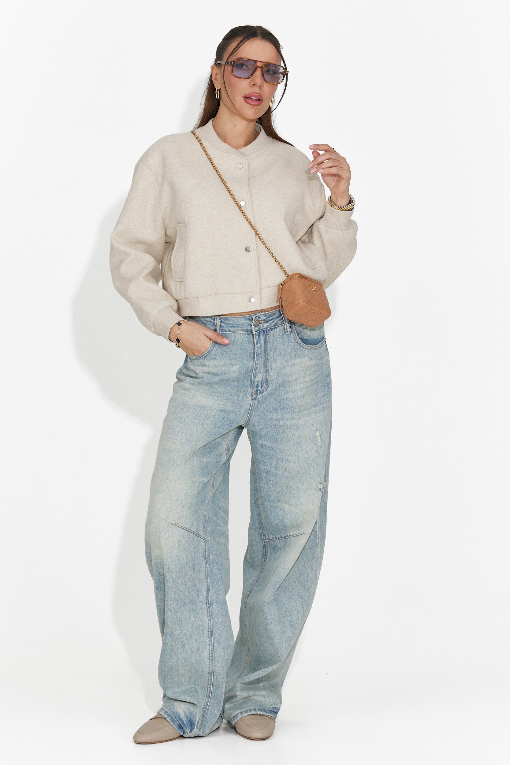 Women's casual light blue jeans Hanina Bogas