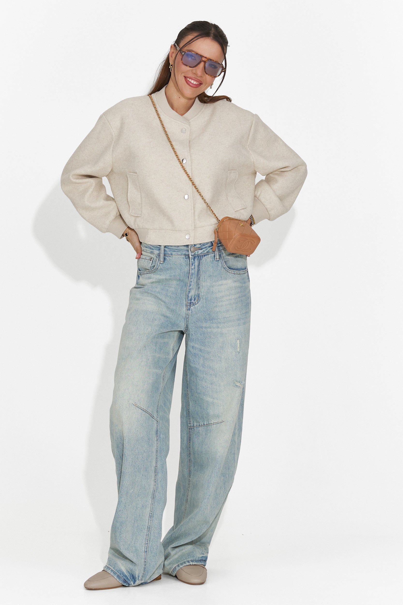 Women's casual light blue jeans Hanina Bogas