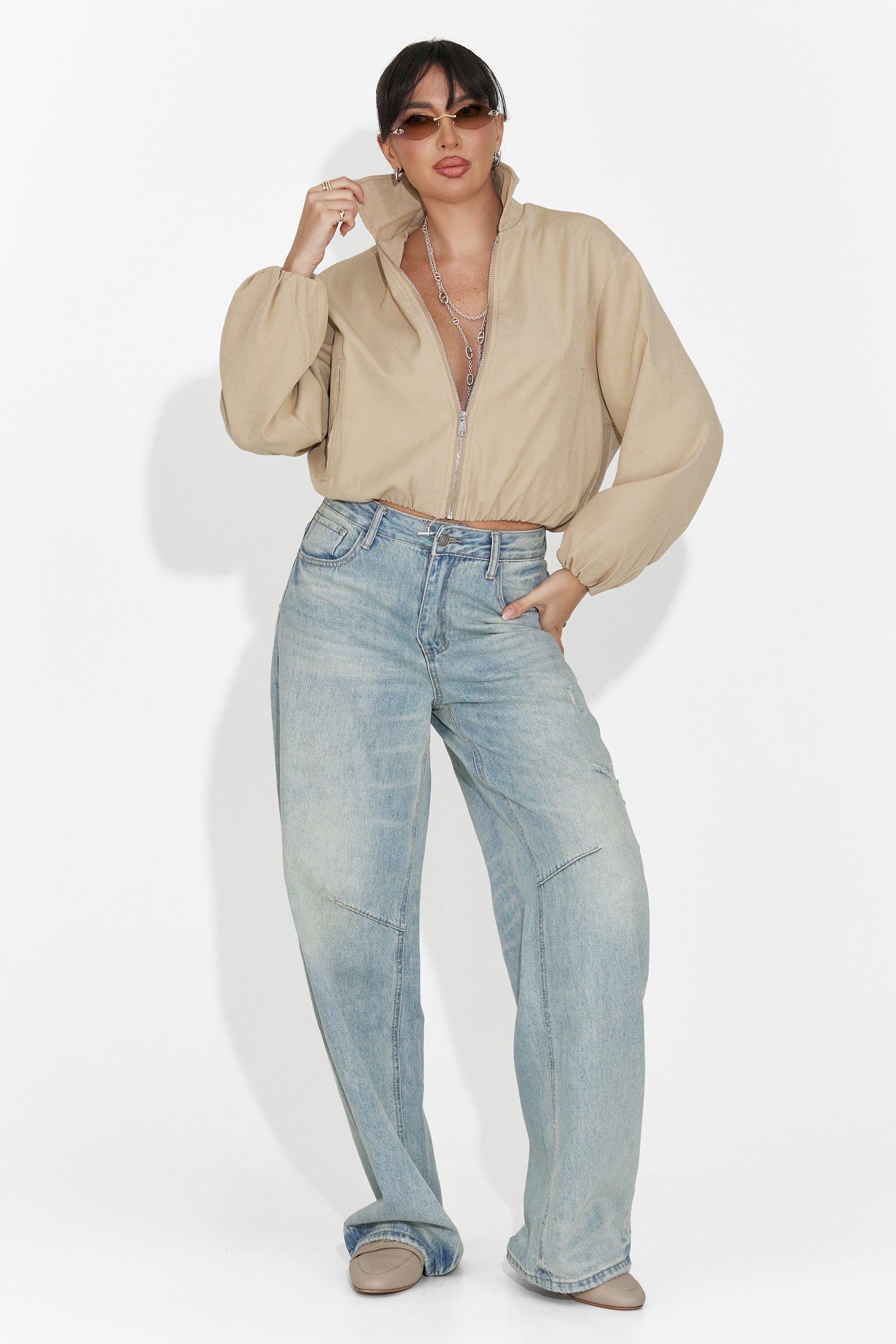 Women's casual light blue jeans Hanina Bogas