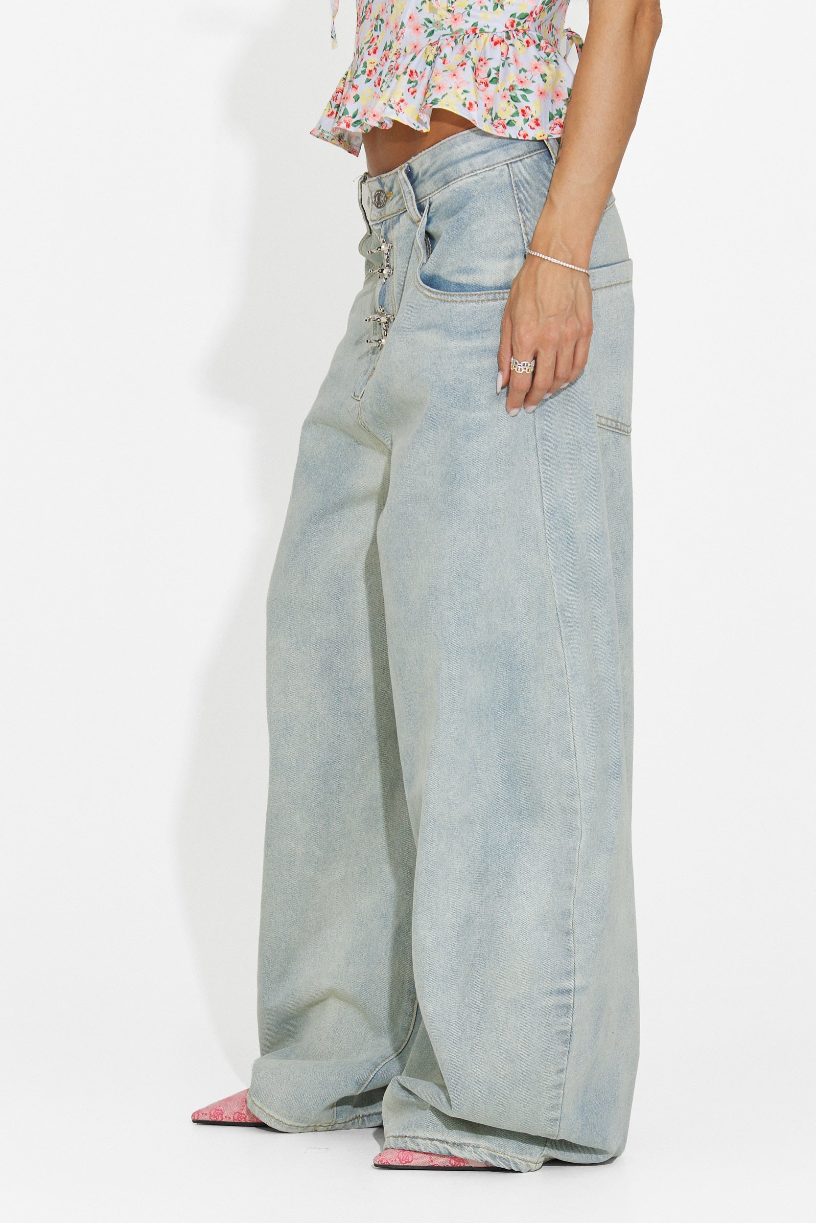 Women's casual light blue jeans Valiama Bogas