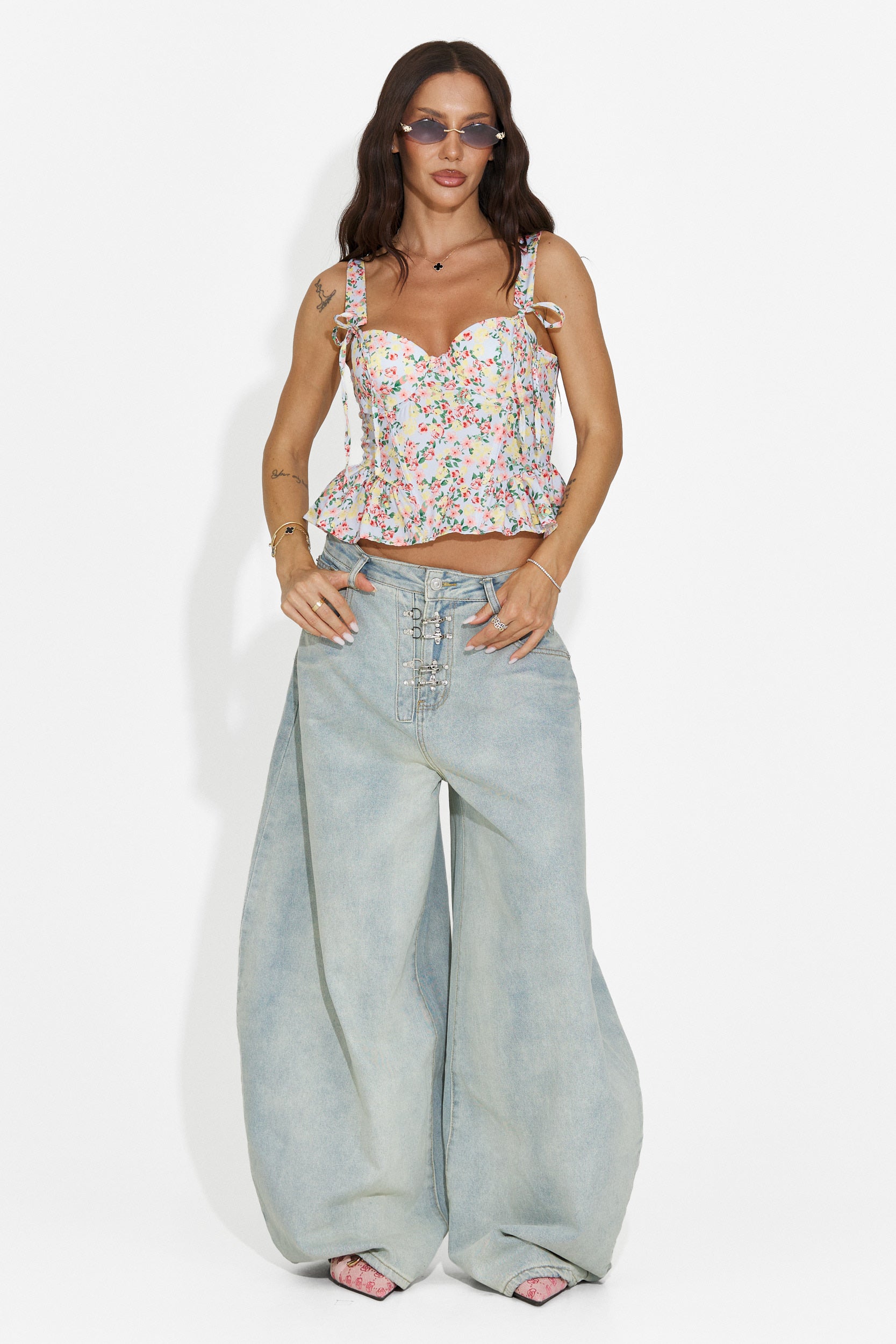 Women's casual light blue jeans Valiama Bogas