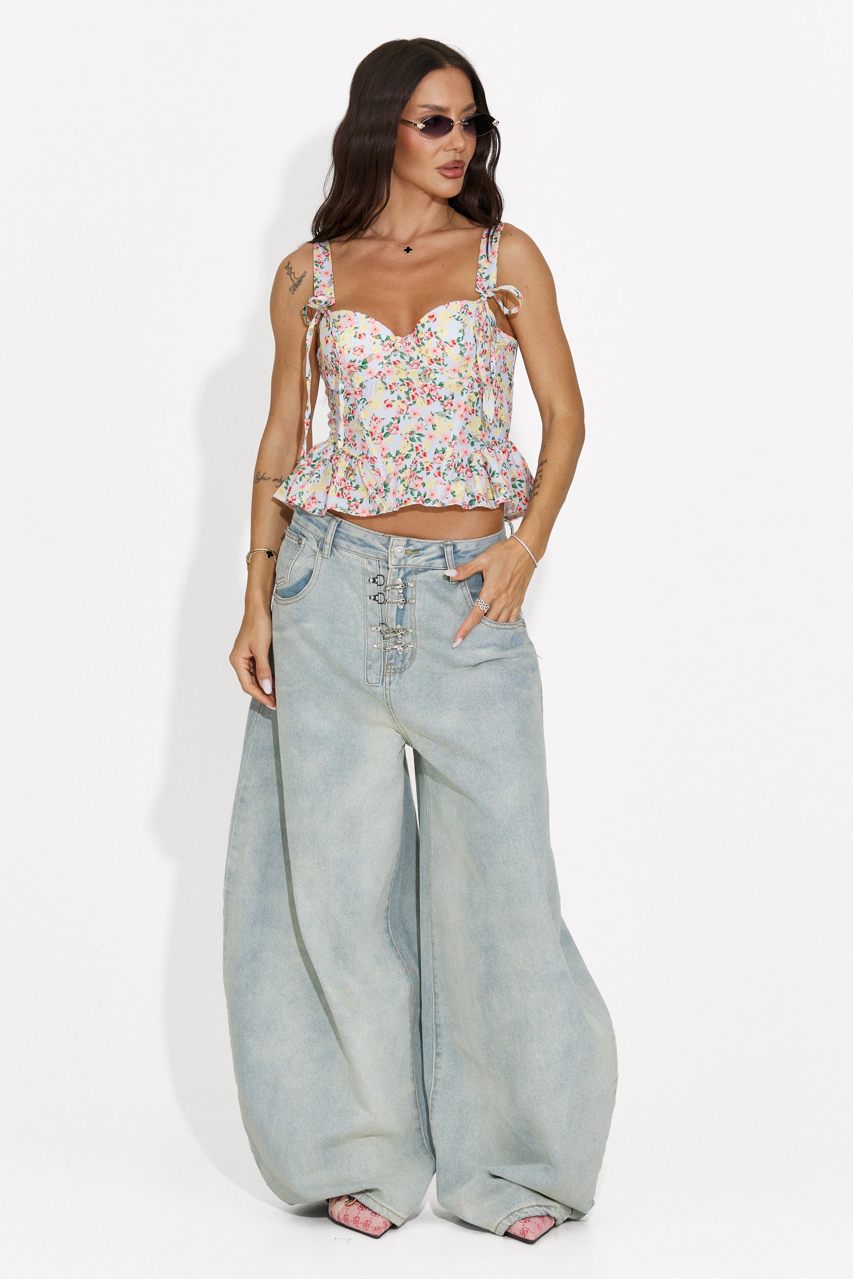 Women's casual light blue jeans Valiama Bogas