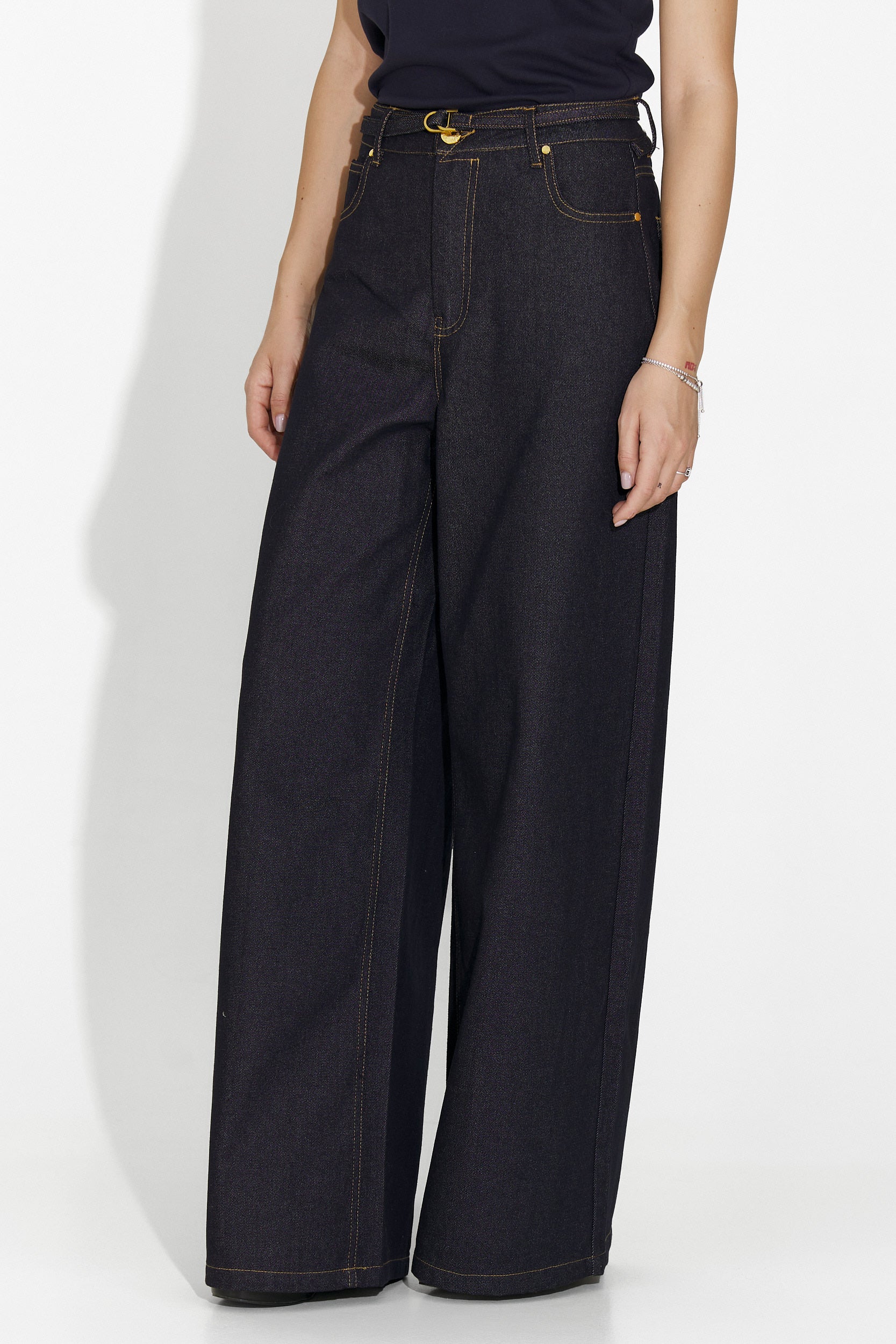 Mörkblå casual damjeans Flovira Bogas