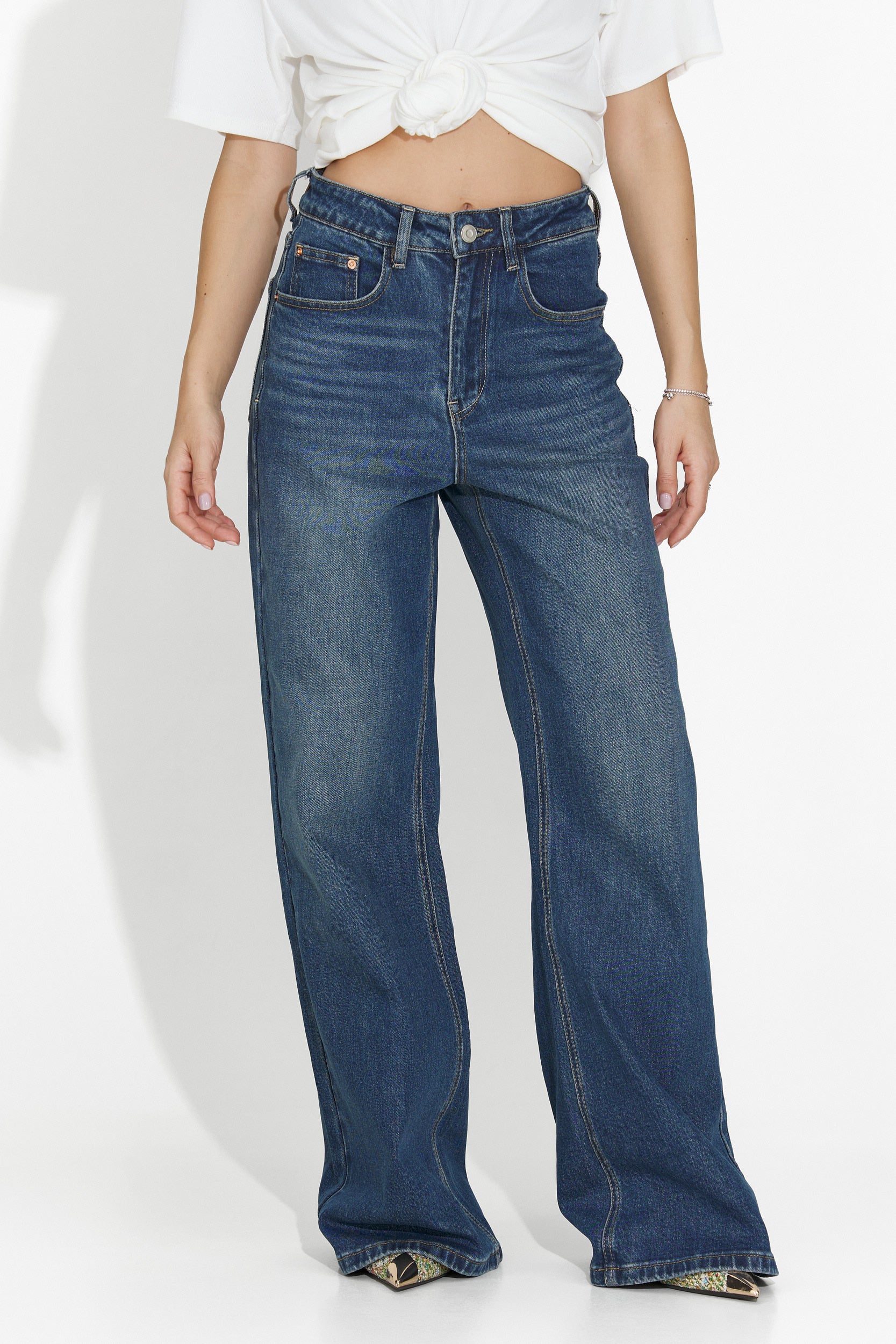 Τζιν γυναικεία casual μπλε σκούρο Liorena Bogas