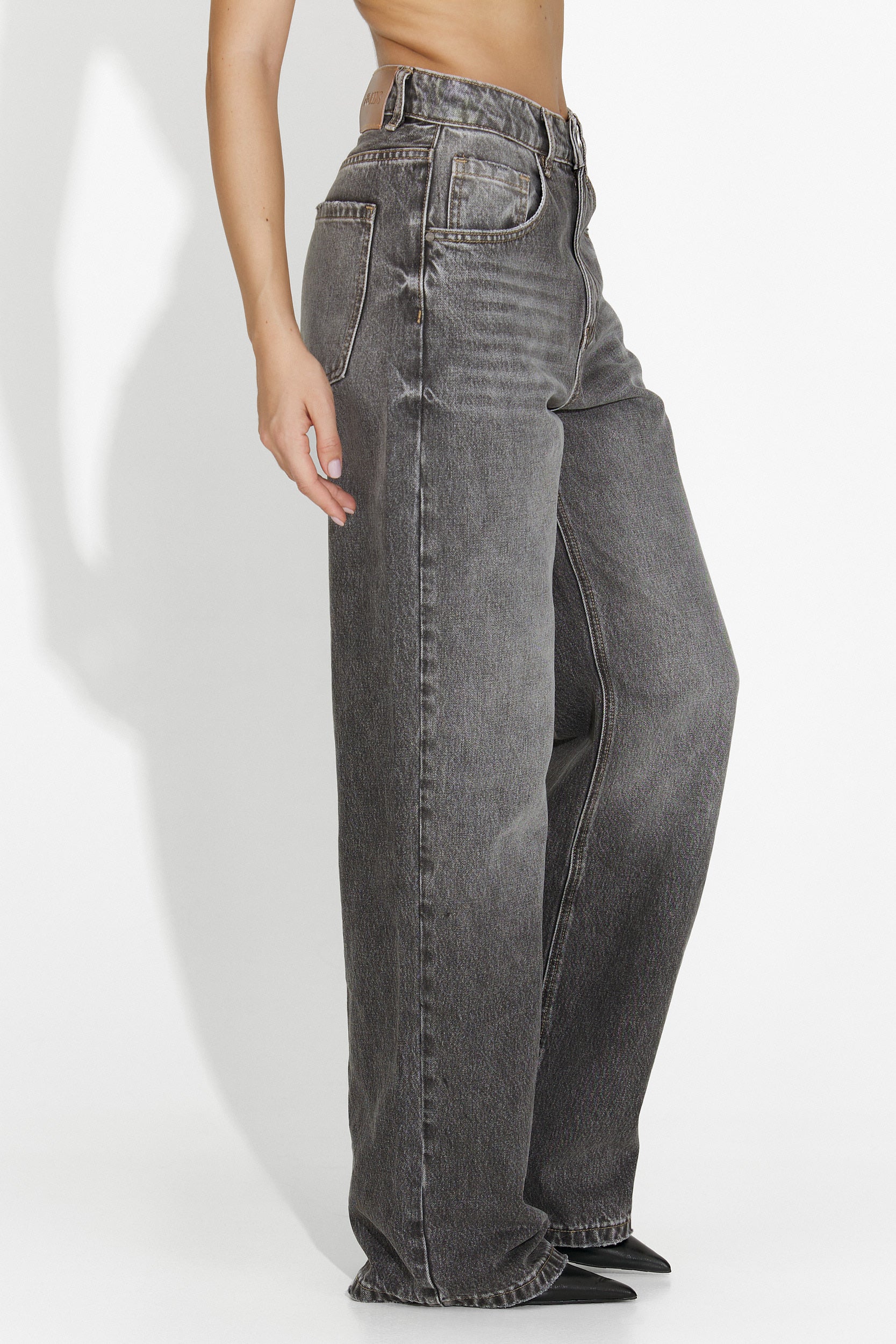 Szare casualowe dżinsy damskie Semika Bogas