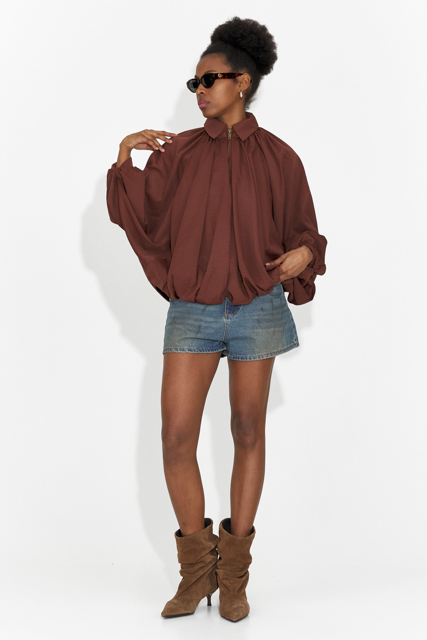 Jean femme décontracté court bleu Cherele Bogas