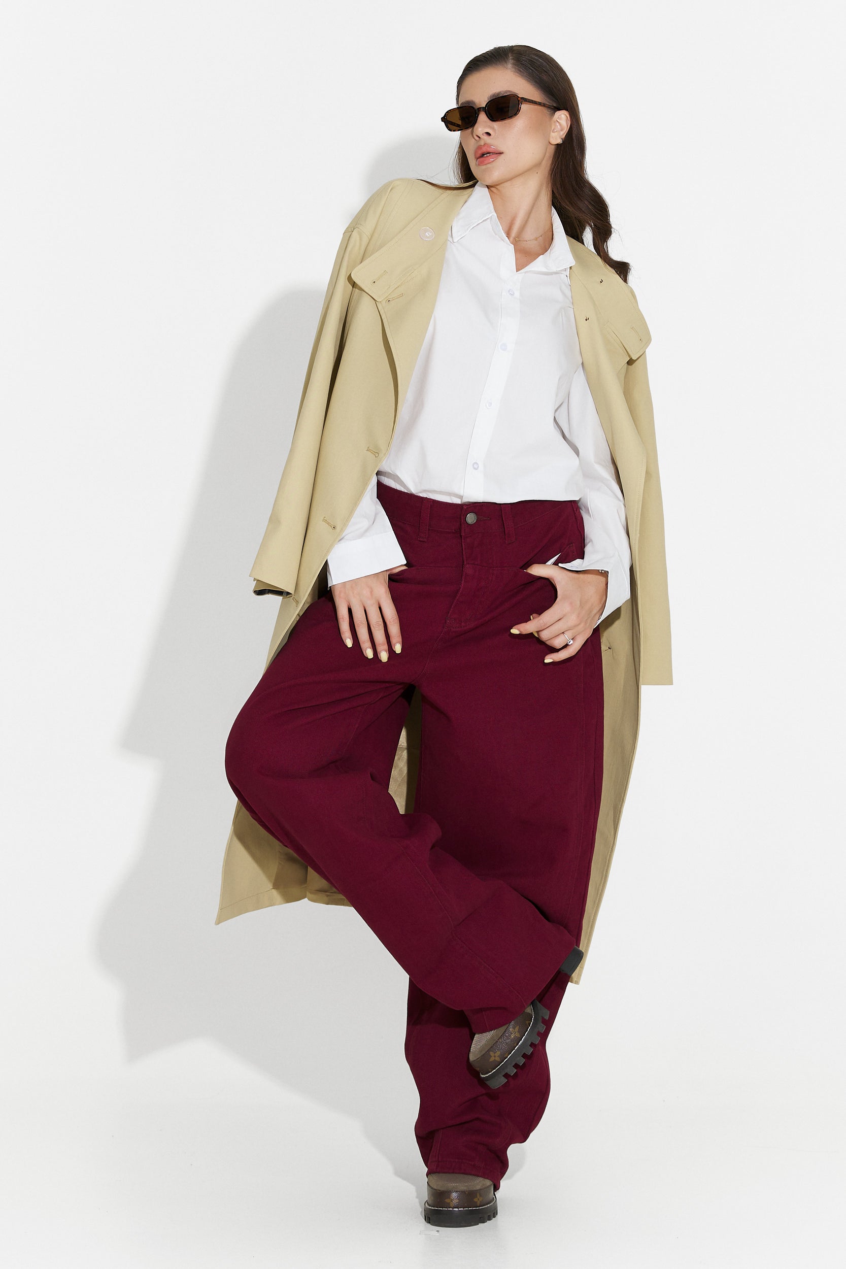 Jeans casual bordeaux pour femmes Jacklyn Bogas