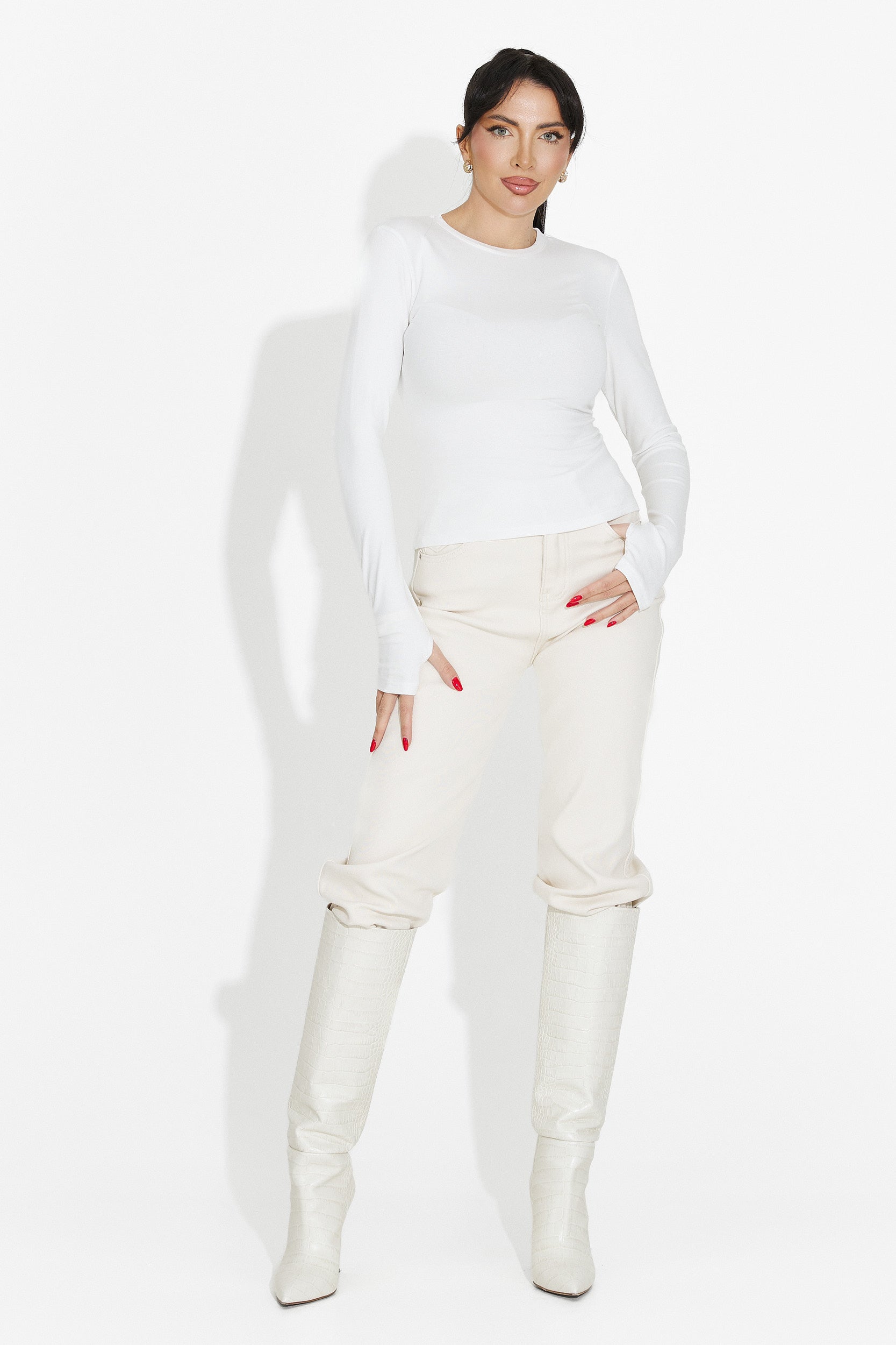 Maglia donna casual bianca Kisena bogas