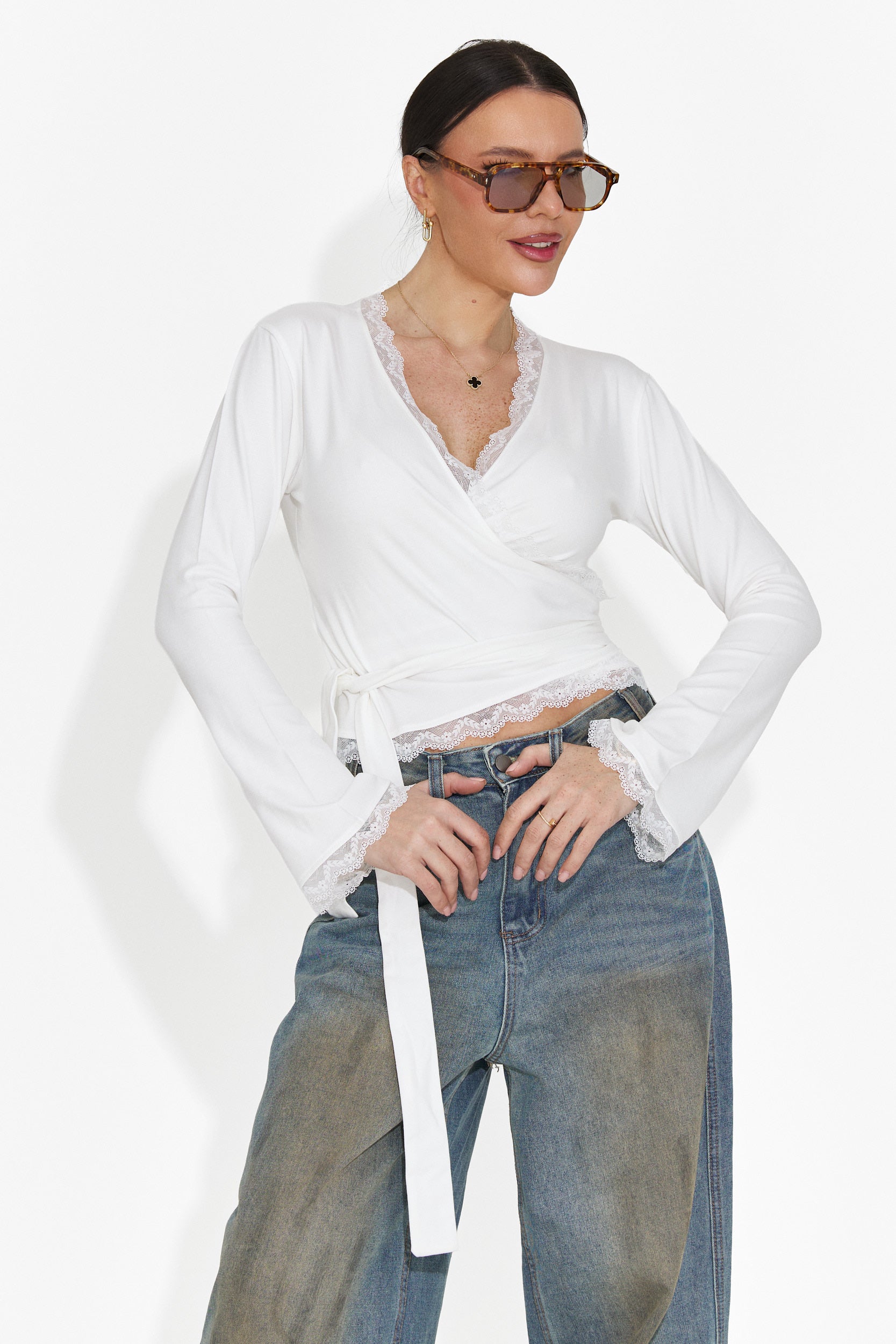 White Casual Women's Blouse Zaneta Bogas