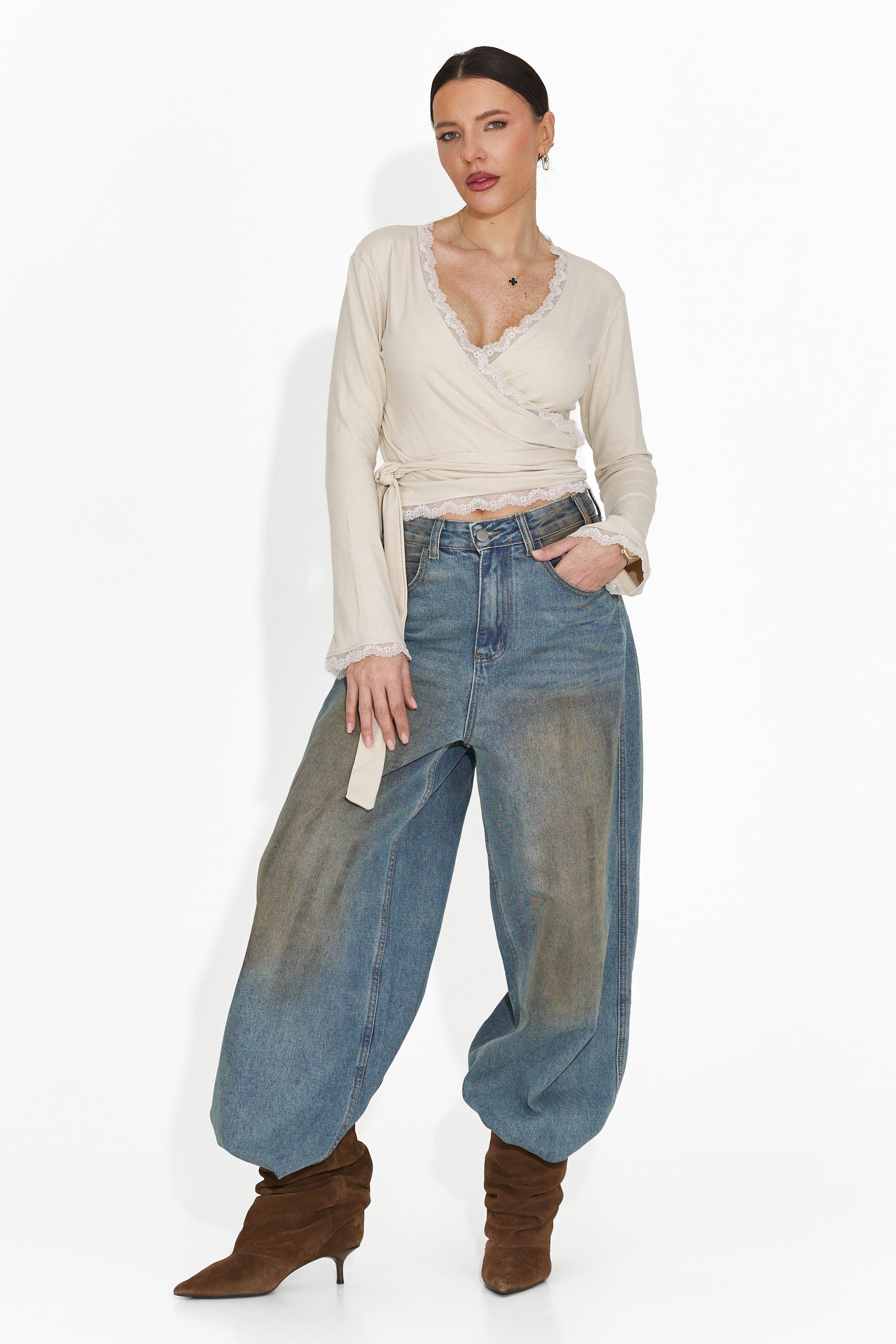 Women's casual beige blouse Zaneta Bogas