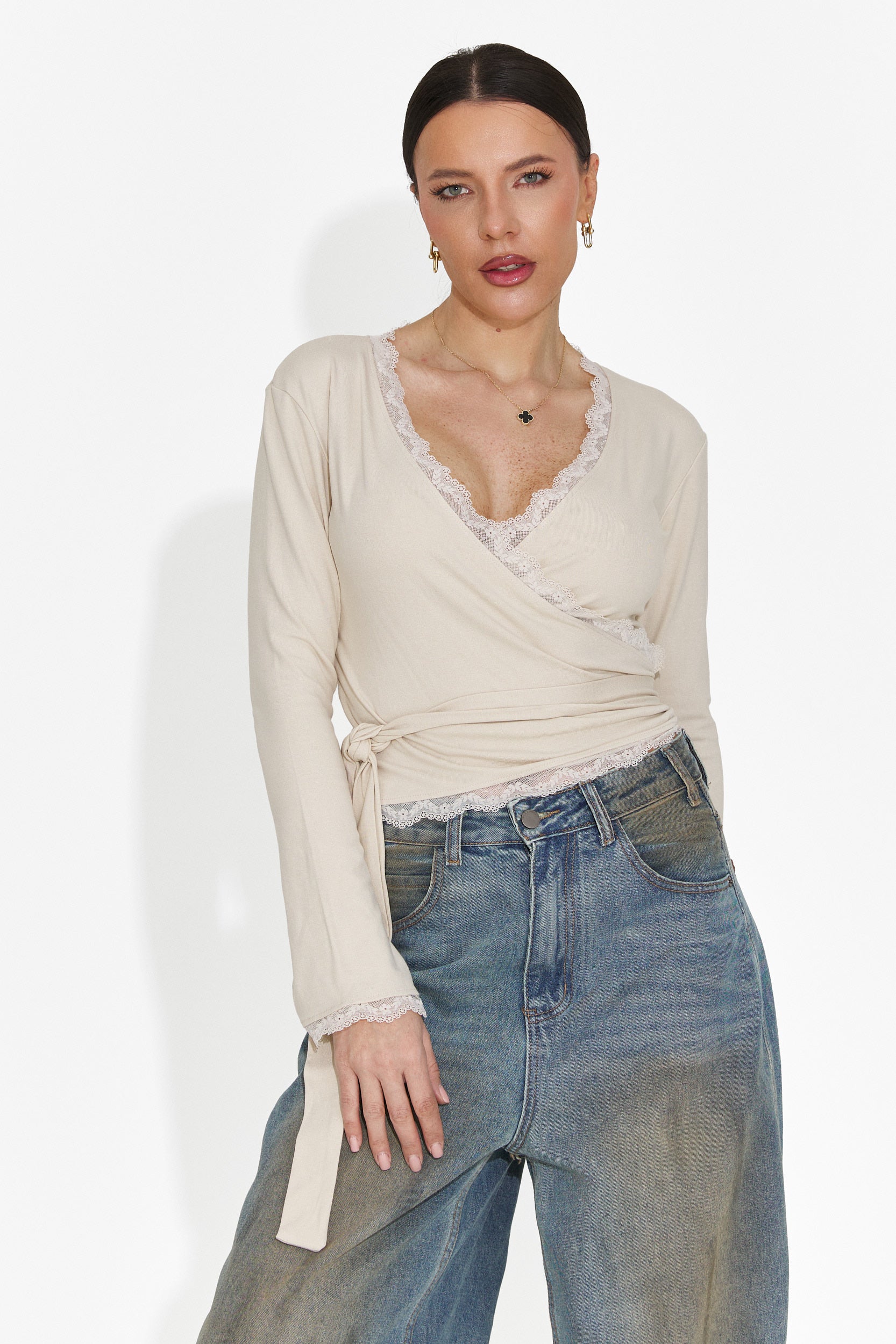 Women's casual beige blouse Zaneta Bogas