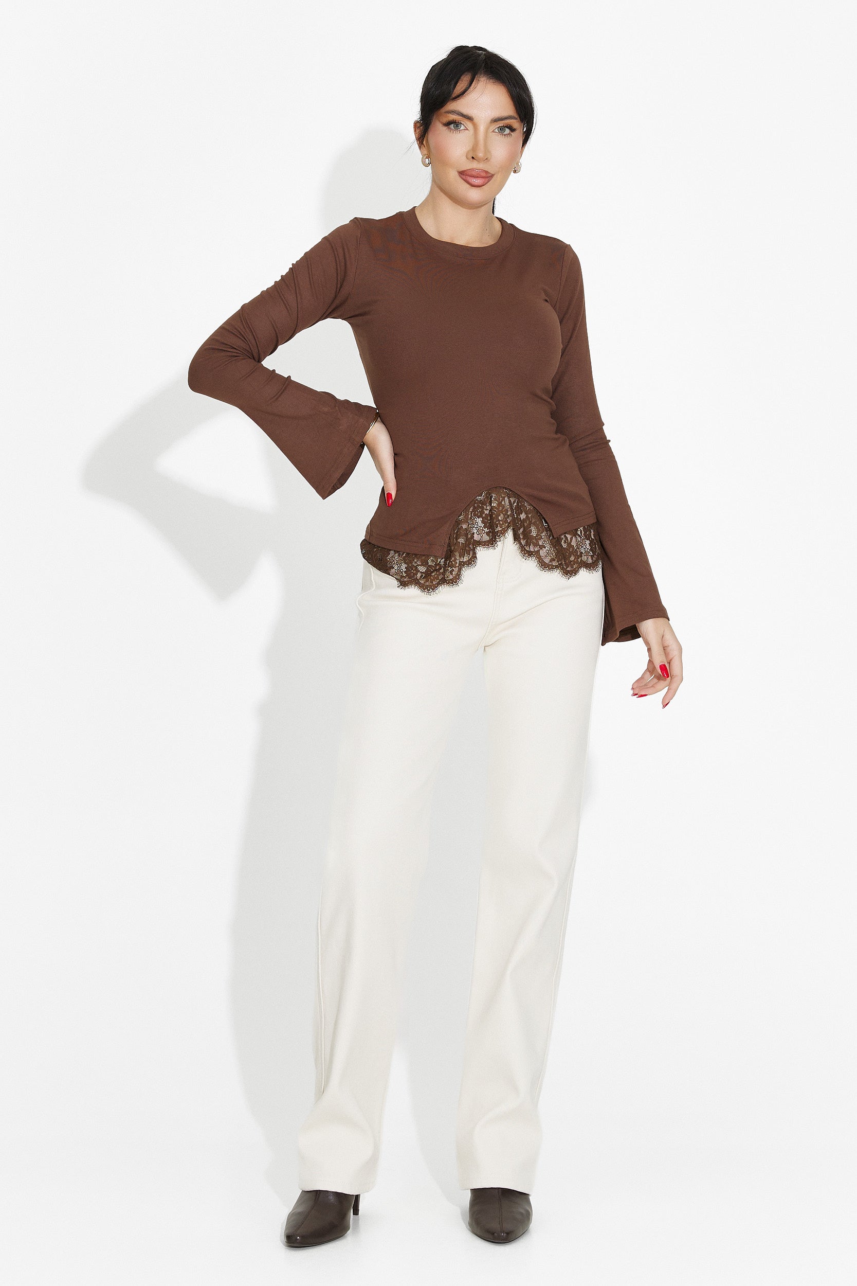 Blouse femme décontractée marron Daiela Bogas