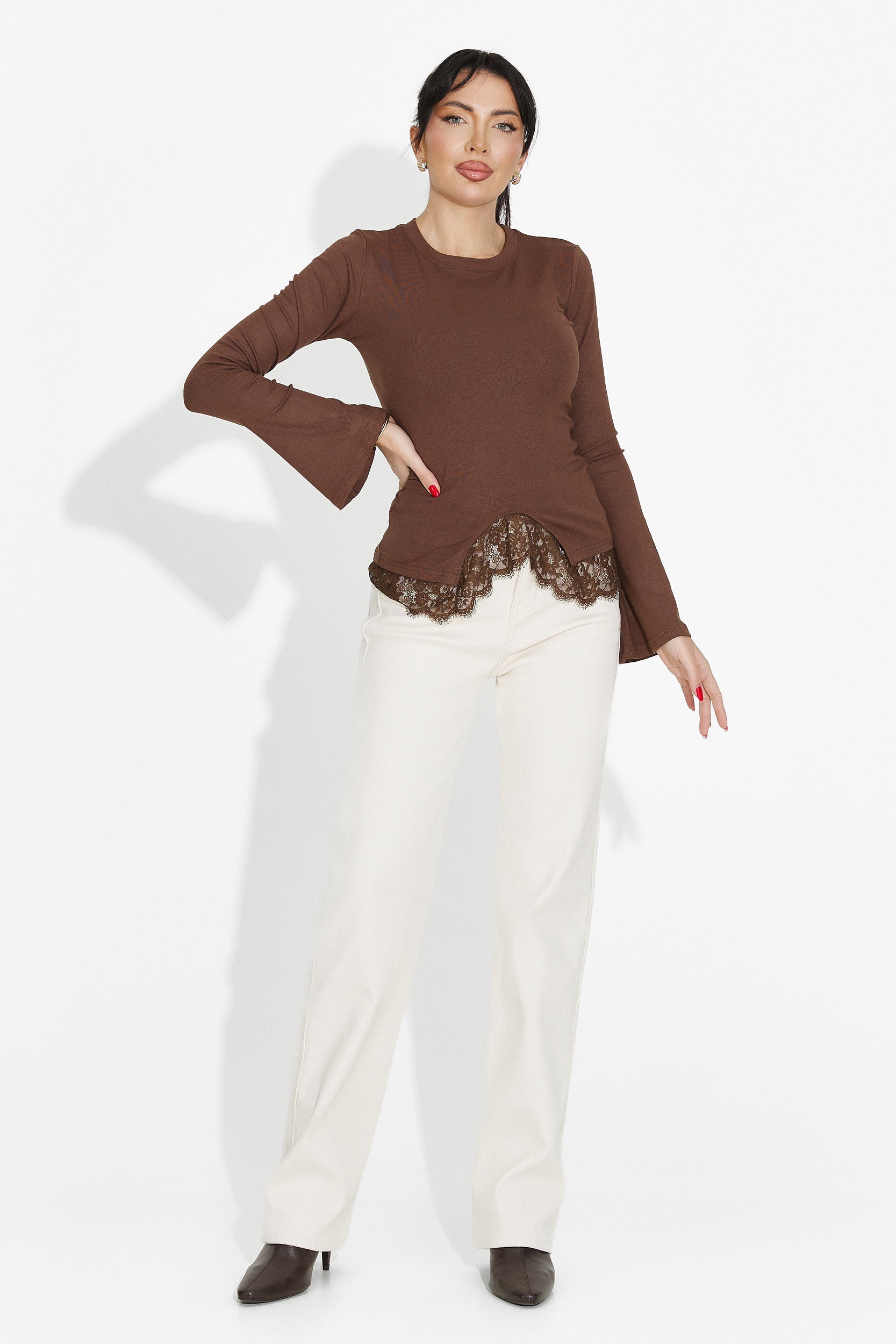 Blouse femme décontractée marron Daiela Bogas