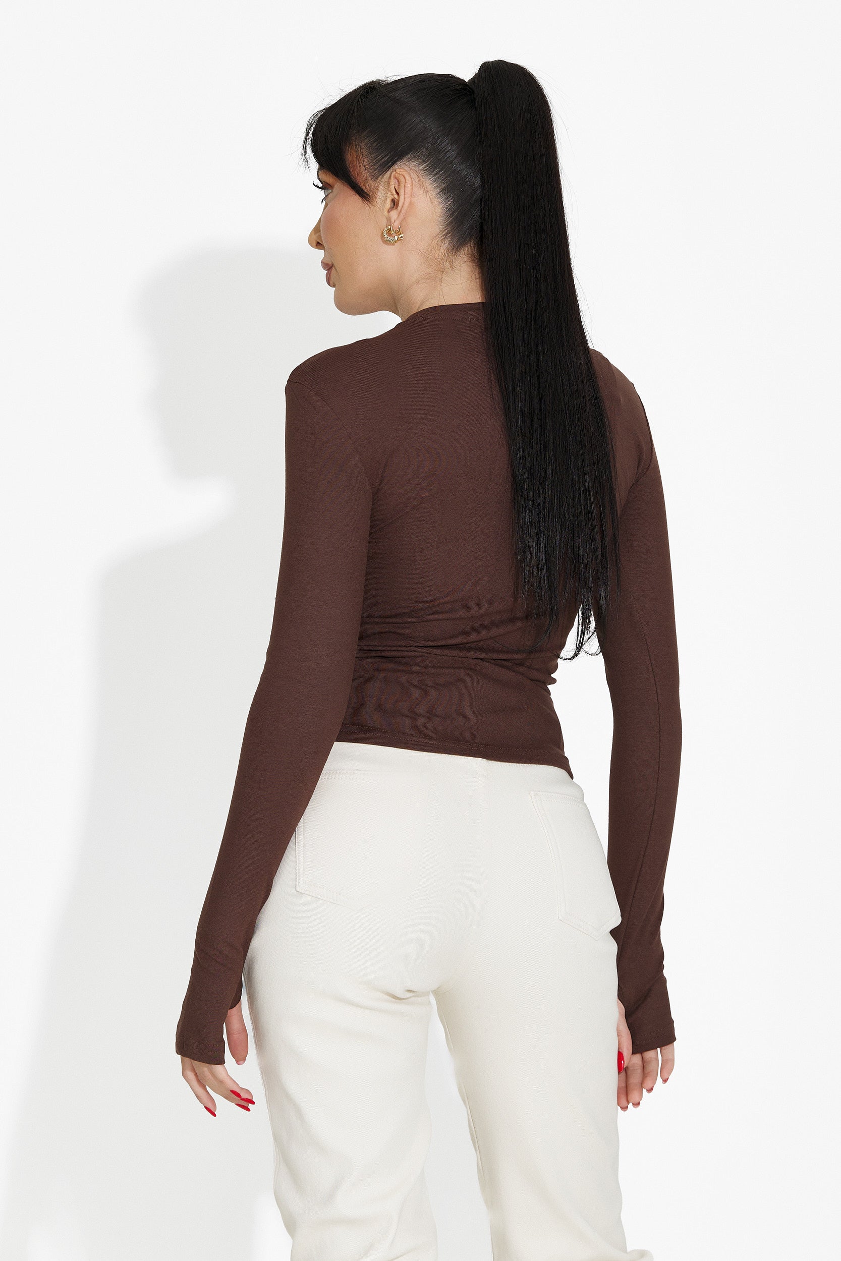 Maglia donna casual marrone Kisena bogas