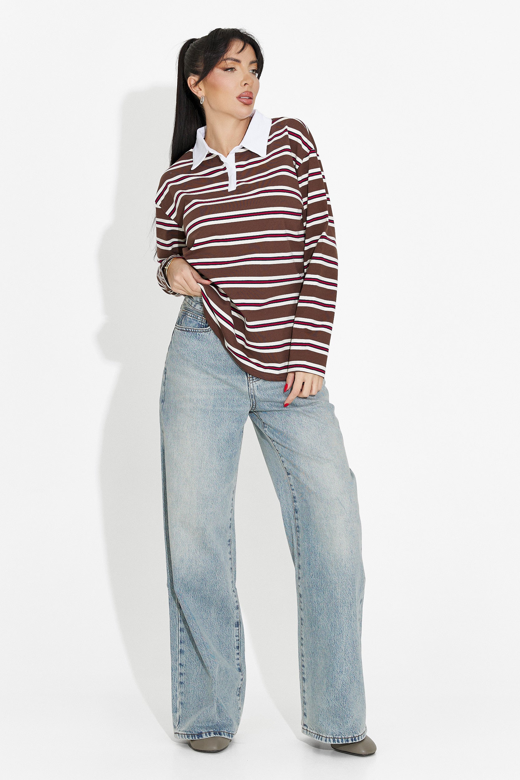 Καφέ γυναικεία μπλούζα casual Paloma Bogas