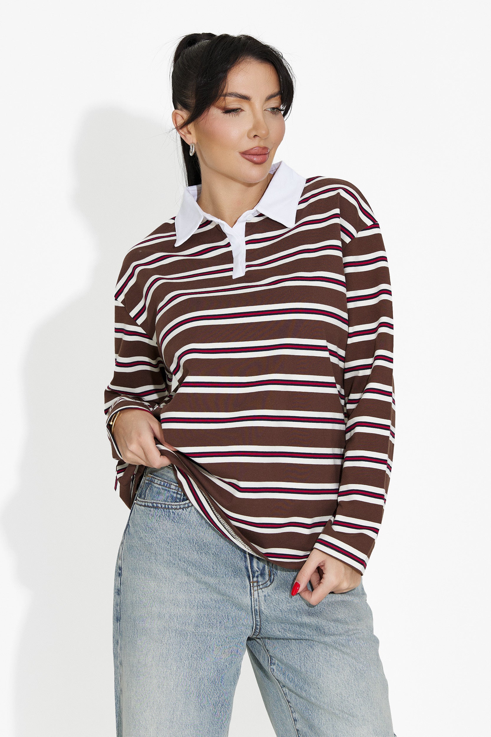 Καφέ γυναικεία μπλούζα casual Paloma Bogas