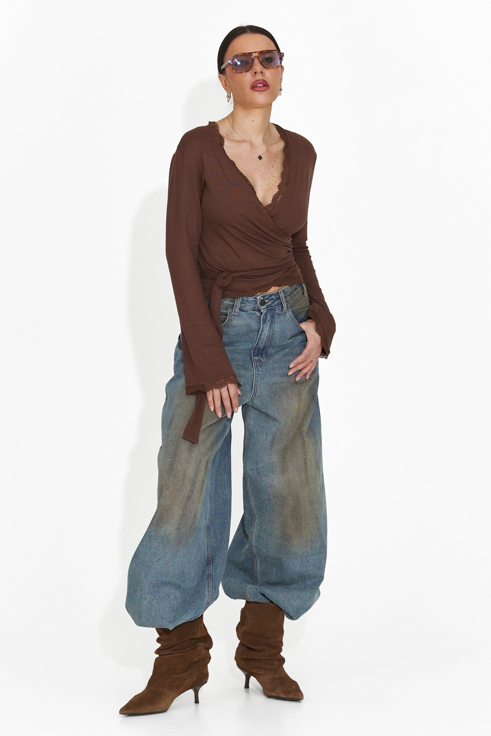 Damen-Freizeitbluse braun Zaneta Bogas