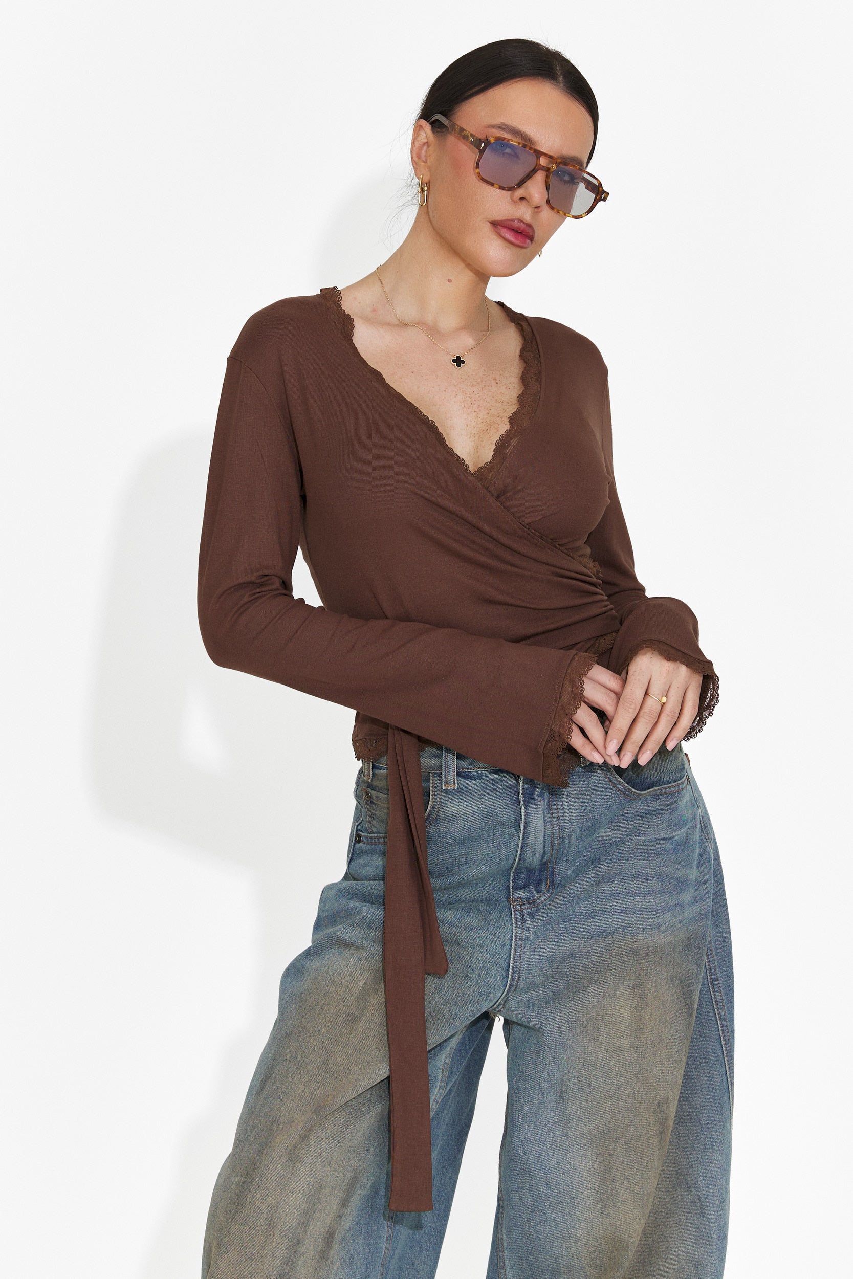 Damen-Freizeitbluse braun Zaneta Bogas