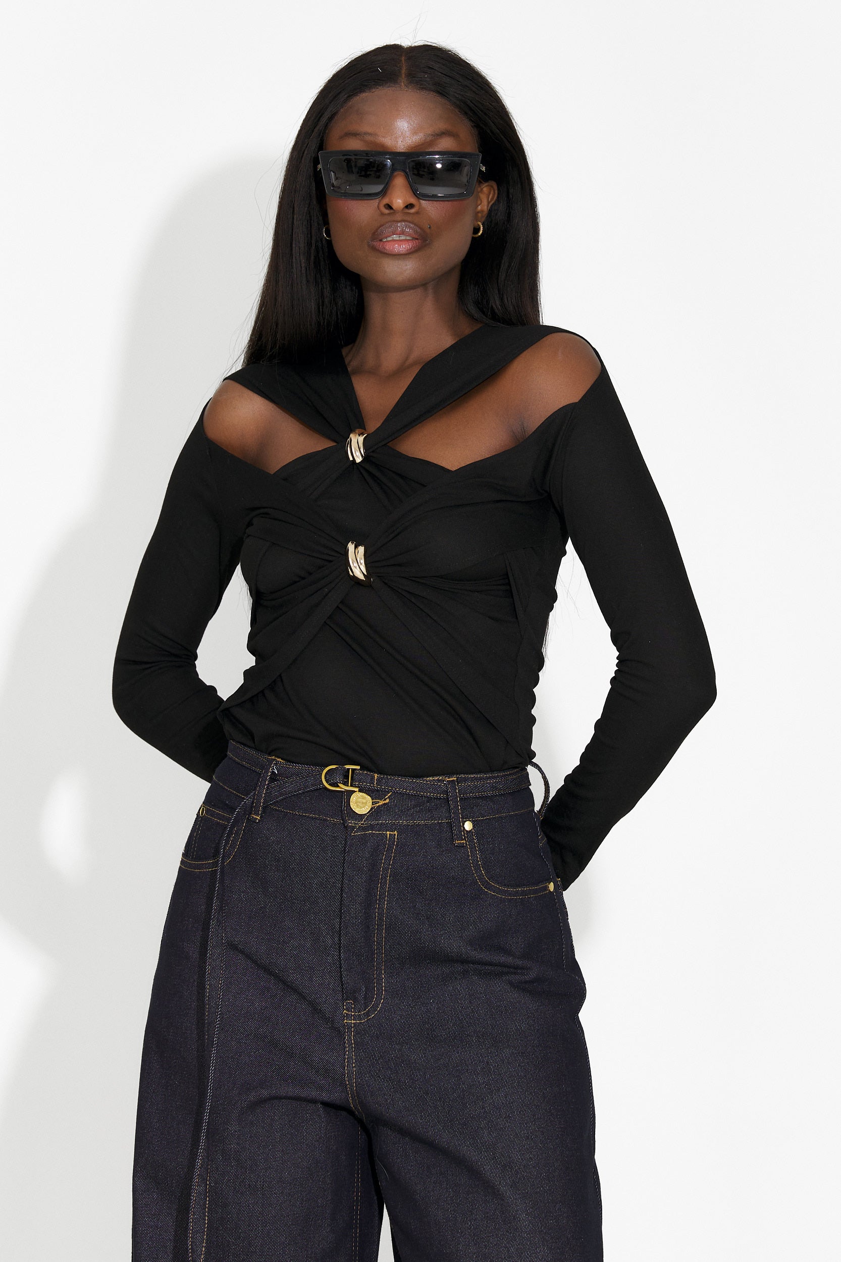 Favira Bogas Casual Black Ladies Blouse