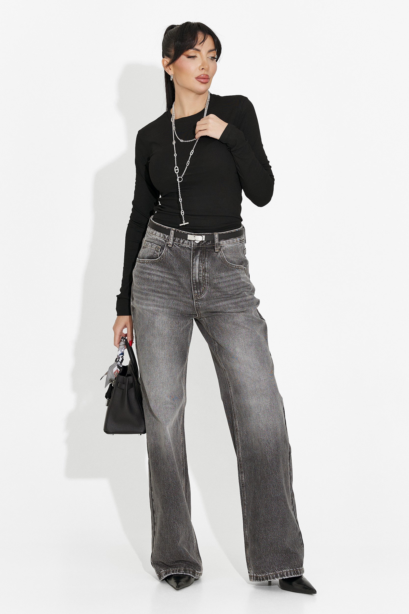 Women's casual black blouse Kisena bogas