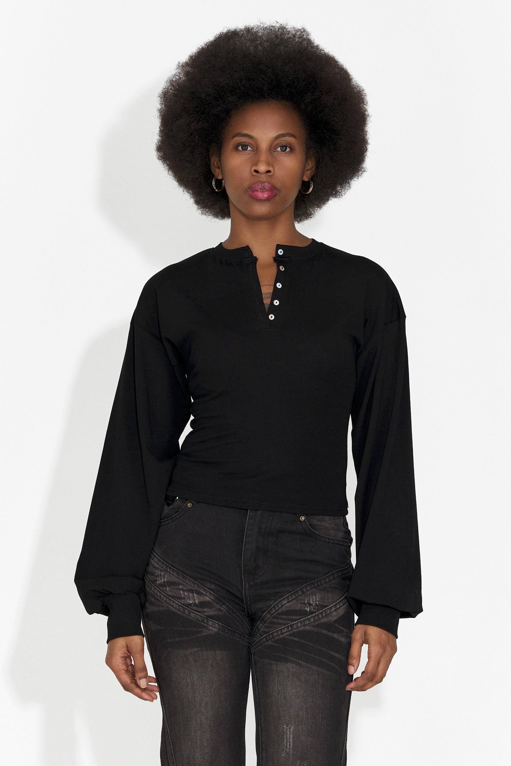 Schwarze Damen-Freizeitbluse Tivora Bogas