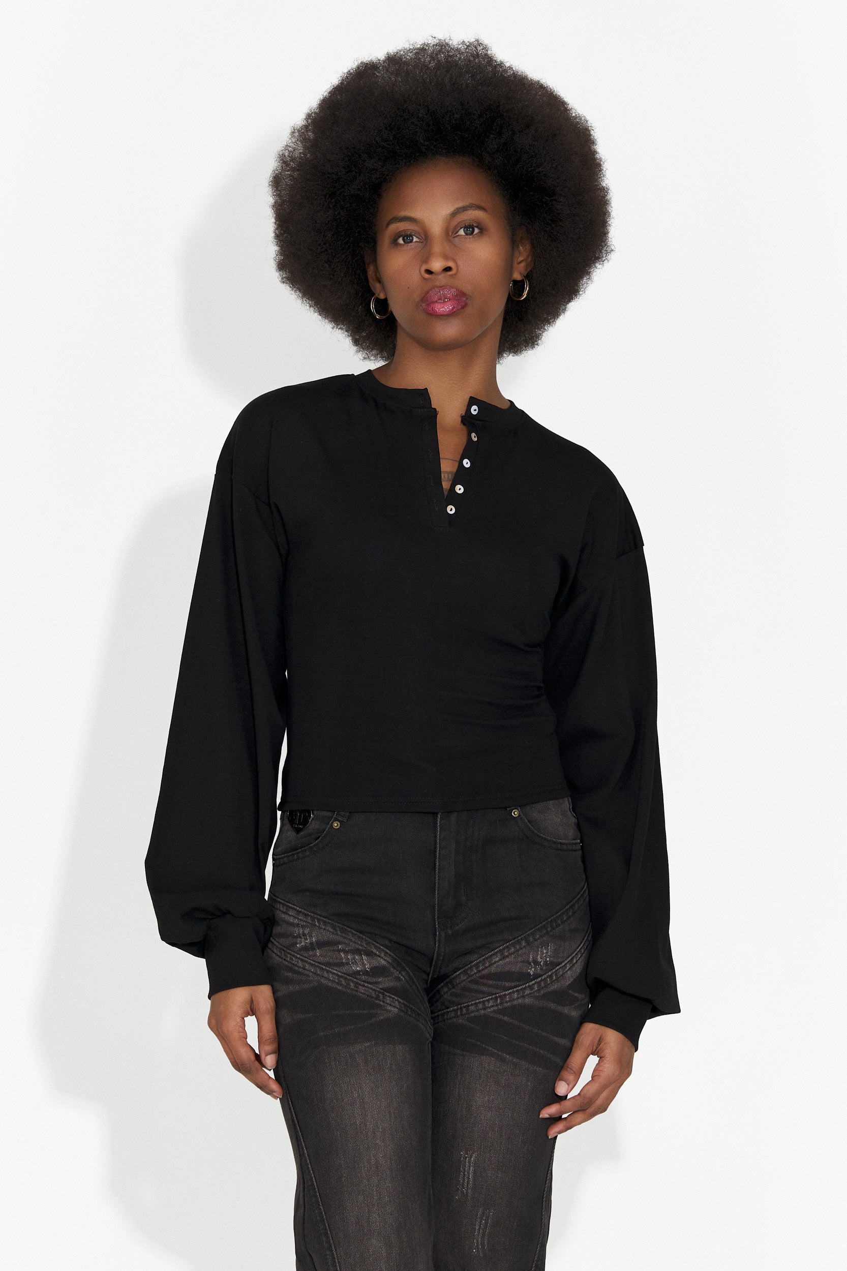 Schwarze Damen-Freizeitbluse Tivora Bogas