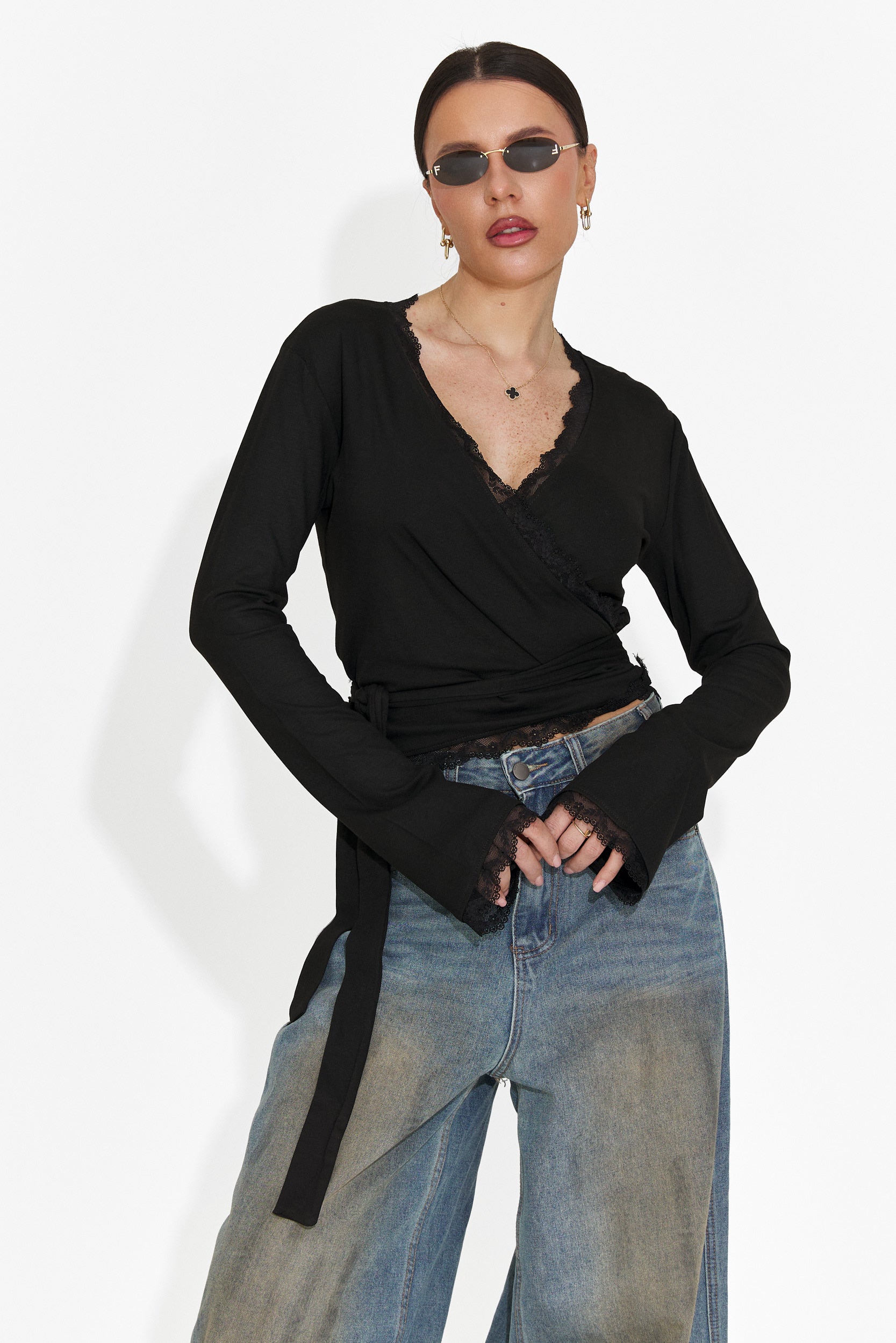 Women's casual black blouse Zaneta Bogas