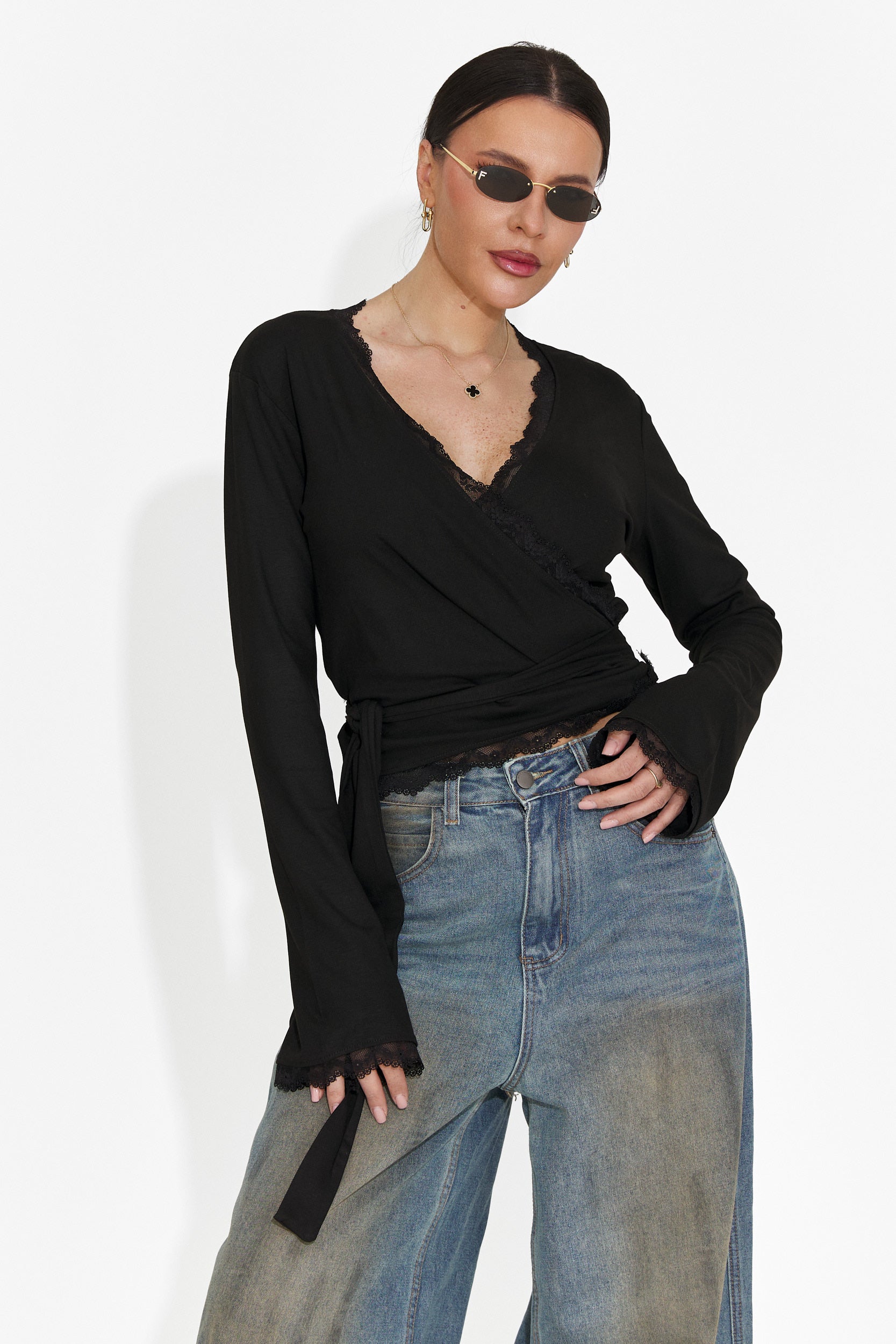 Women's casual black blouse Zaneta Bogas
