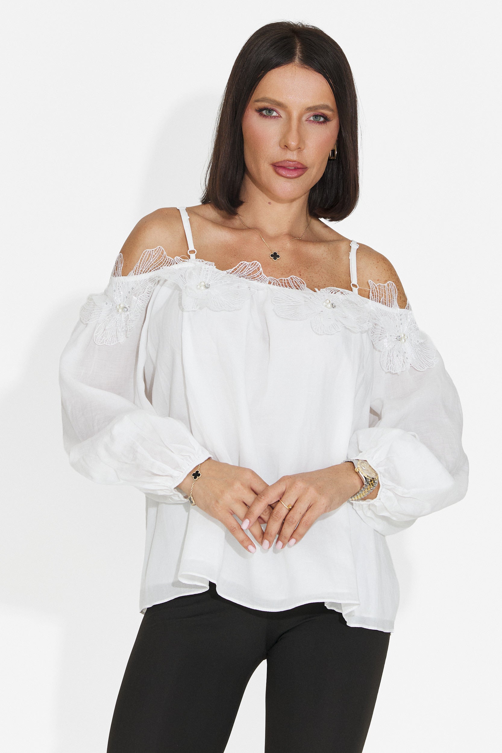 Elegant white women's blouse Agentica Bogas