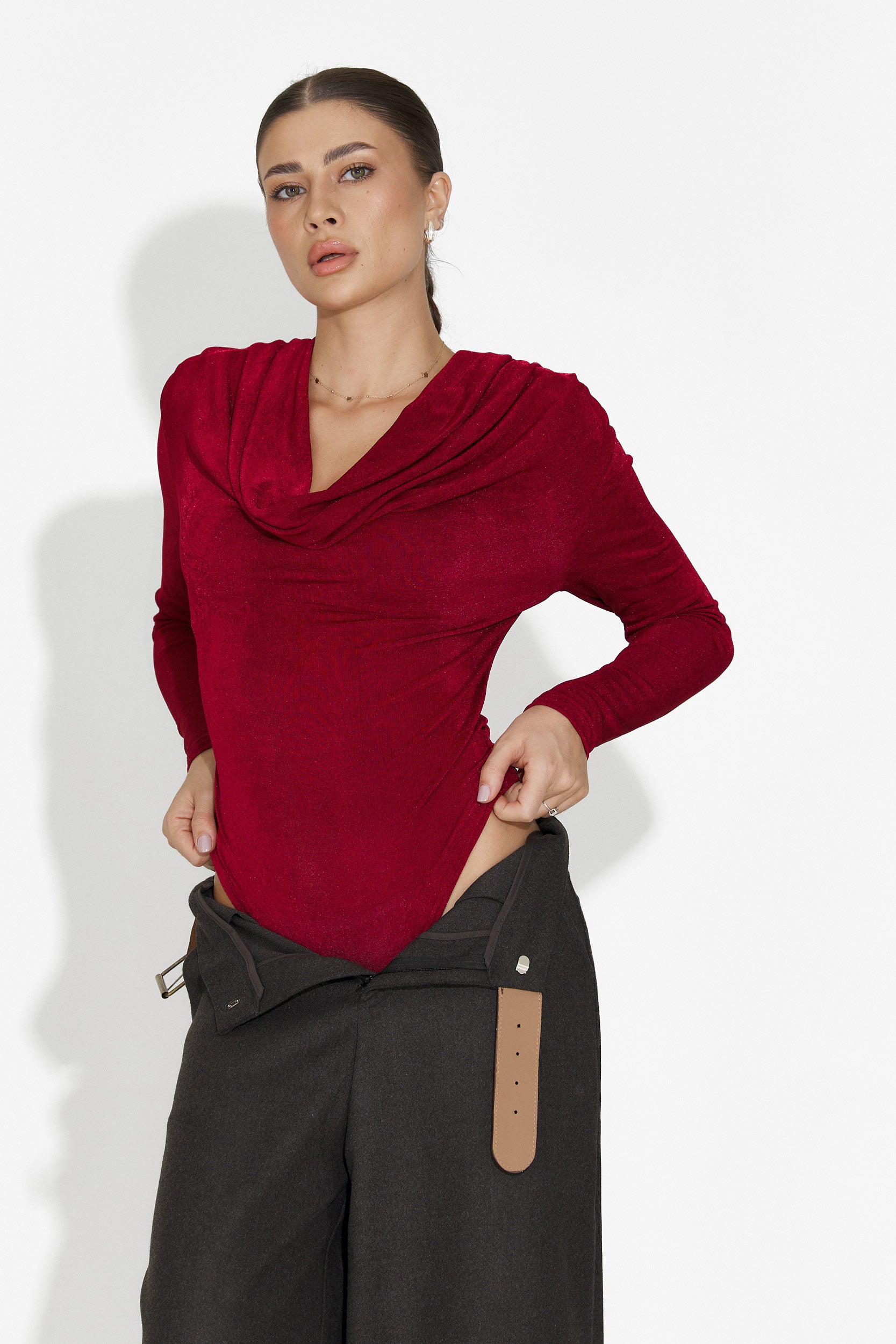 Elegant Red Sikada Bogas Women's Bodysuit