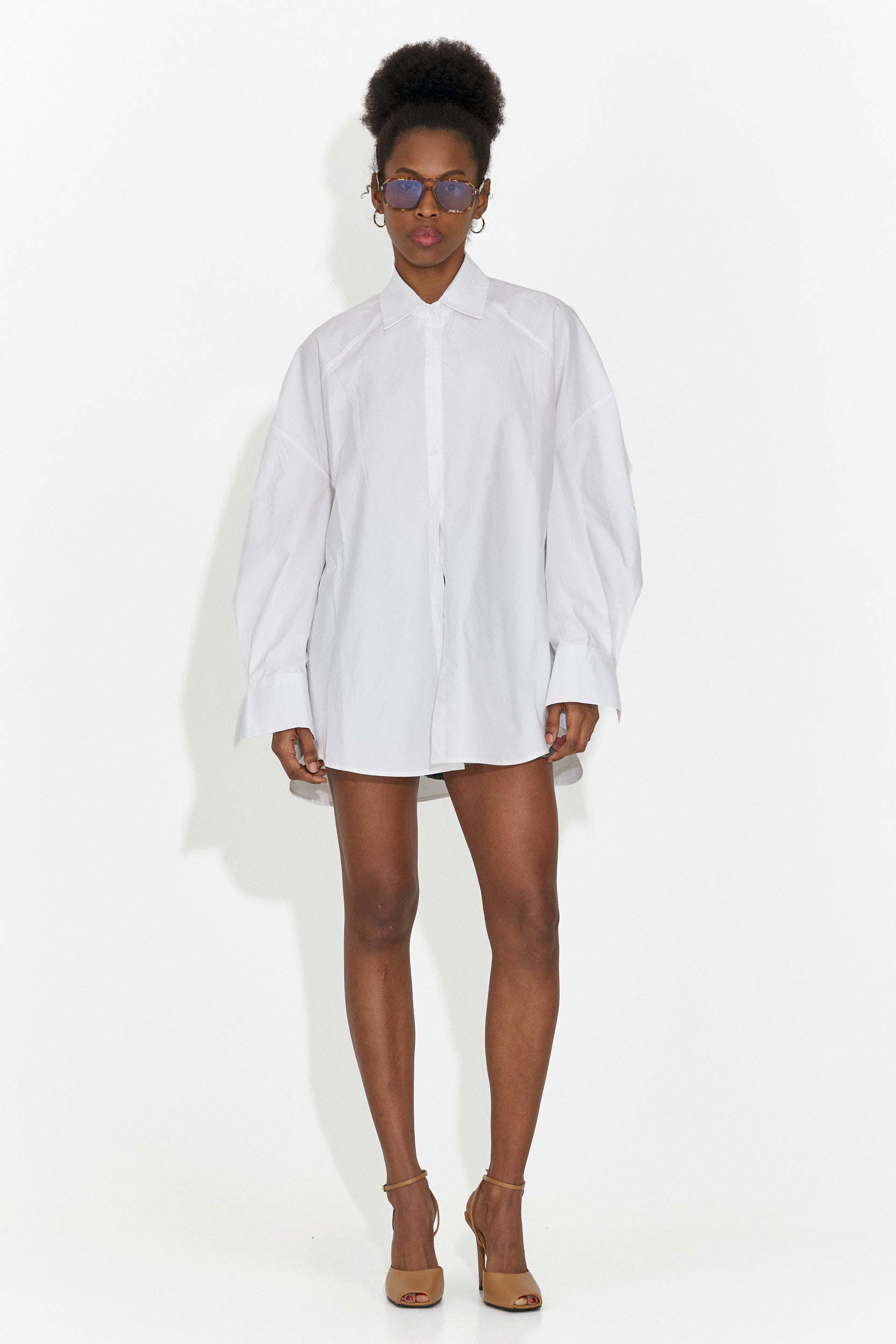 Abrienda Bogas Avslappnad Vit Kvinnors Skjorta