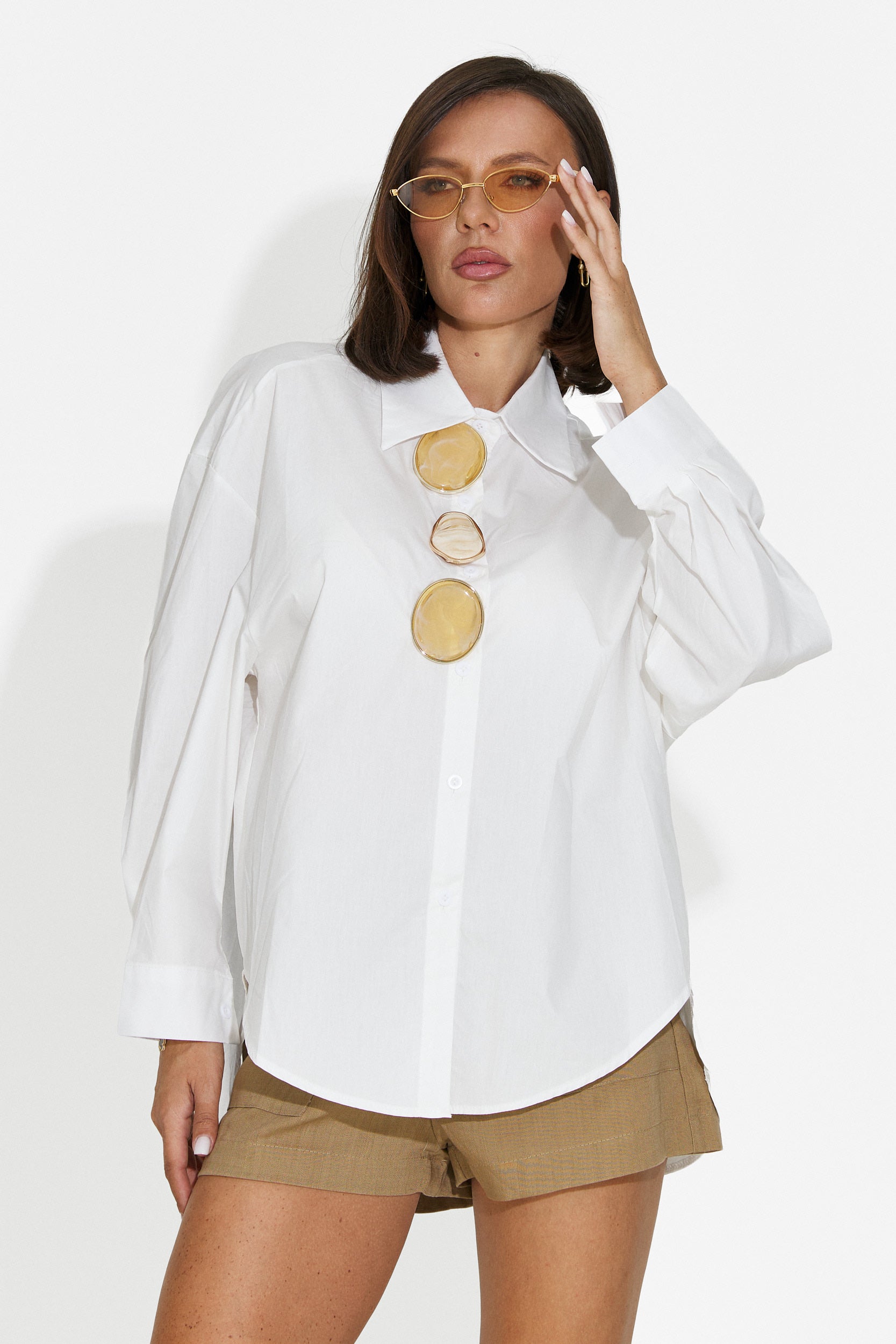 White casual women's shirt Trusapy Bogas
