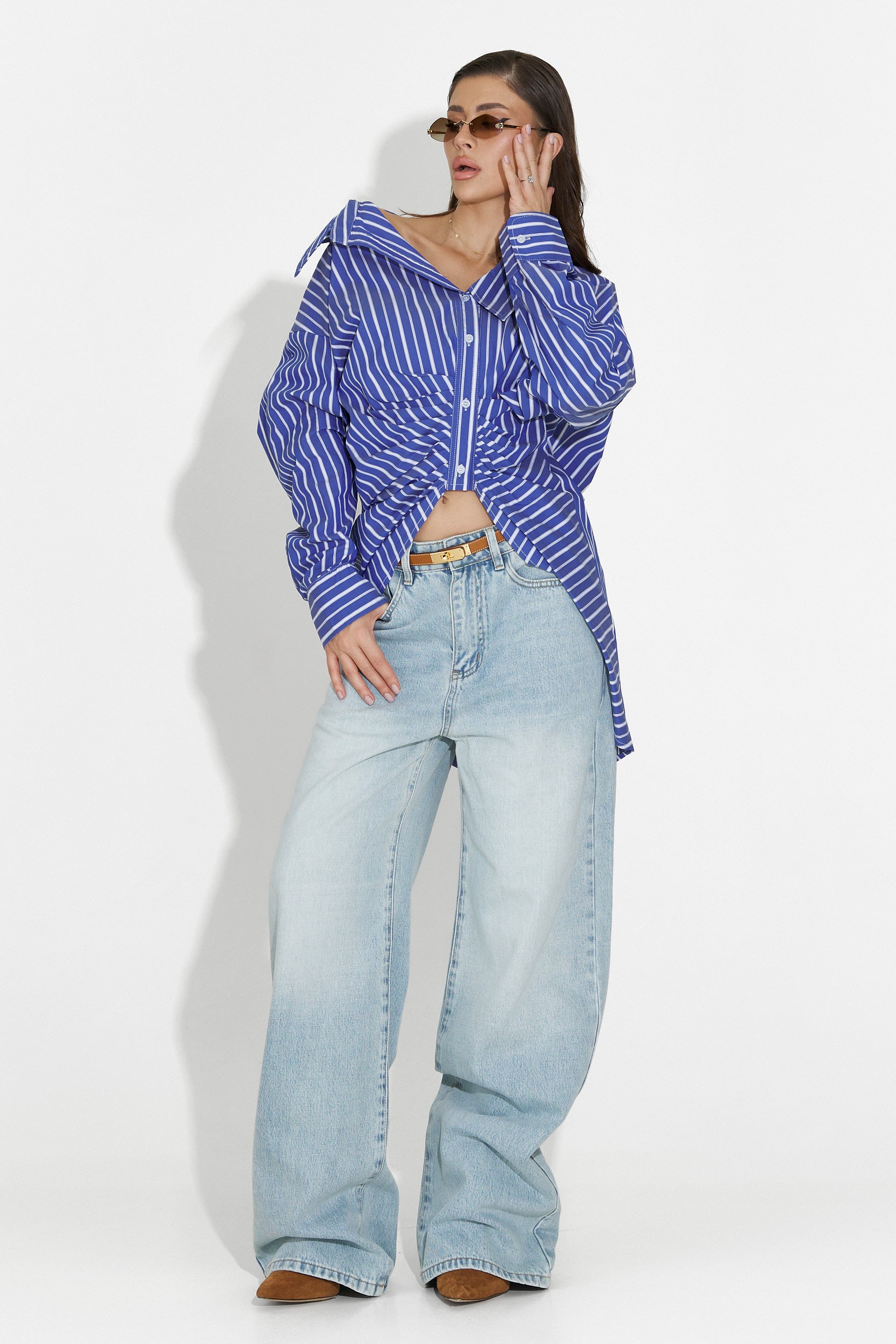 Niebieska koszula damska casual Voncile Bogas