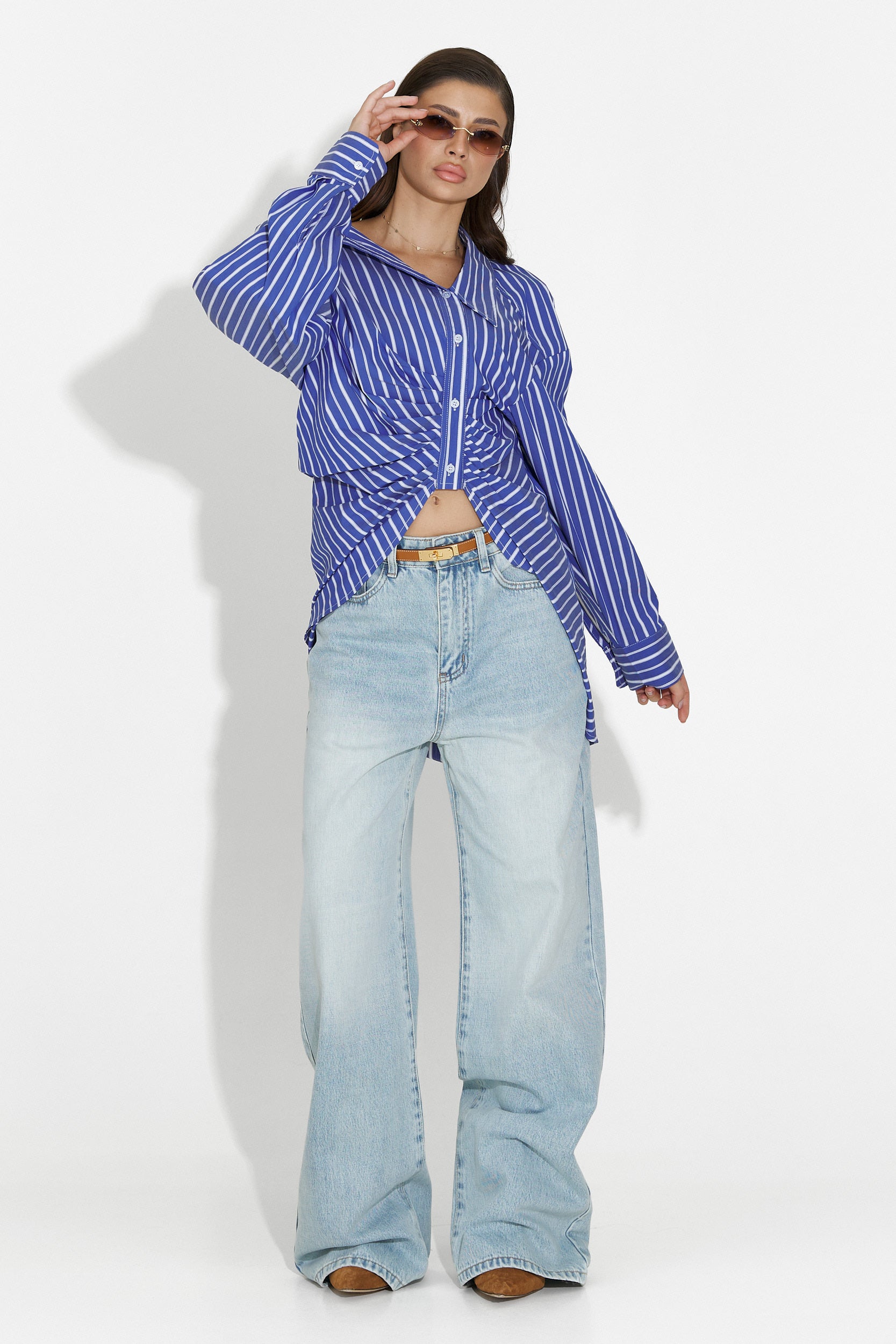 Niebieska koszula damska casual Voncile Bogas