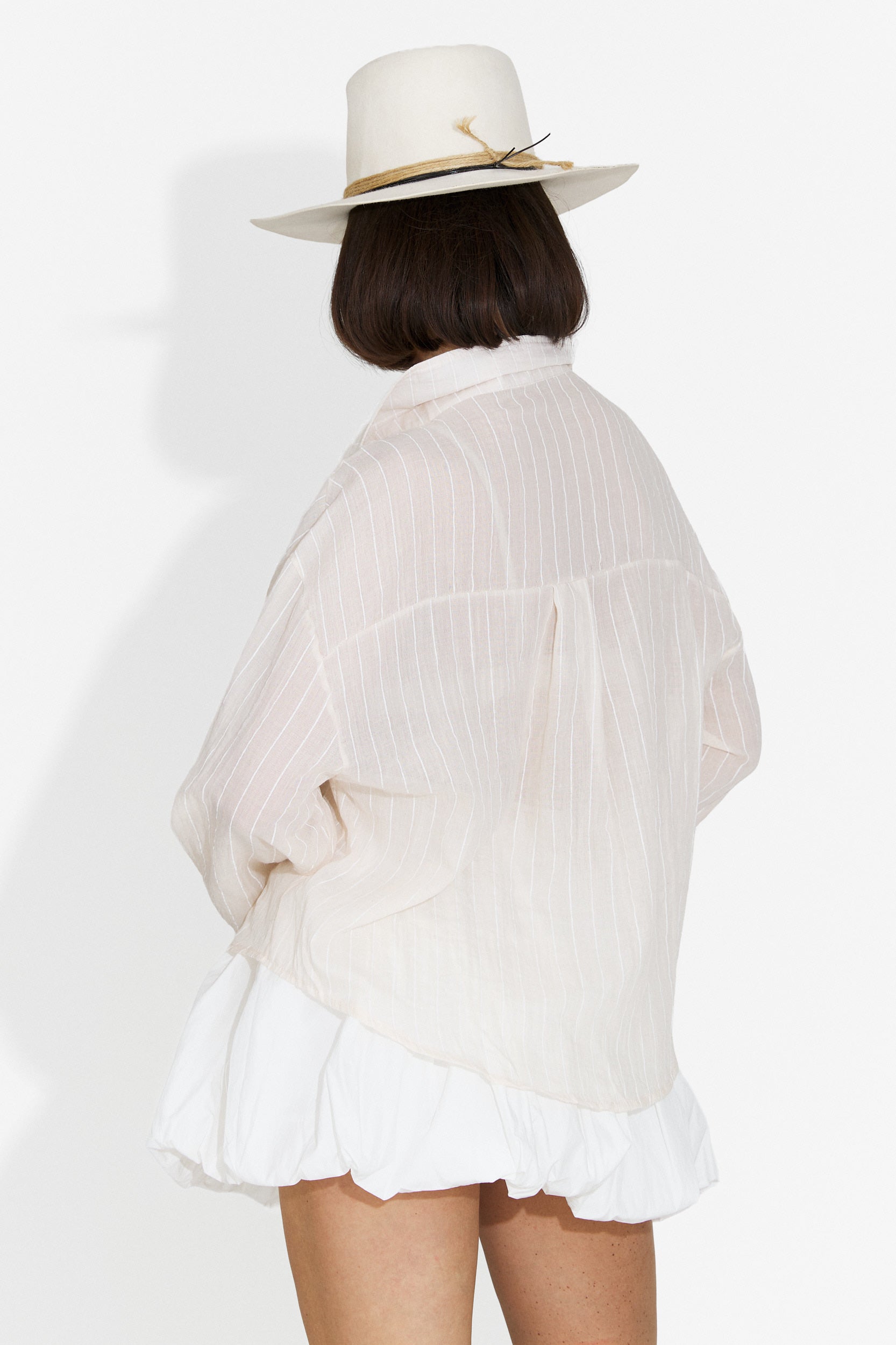 Casual beige women's shirt Teodoria Bogas