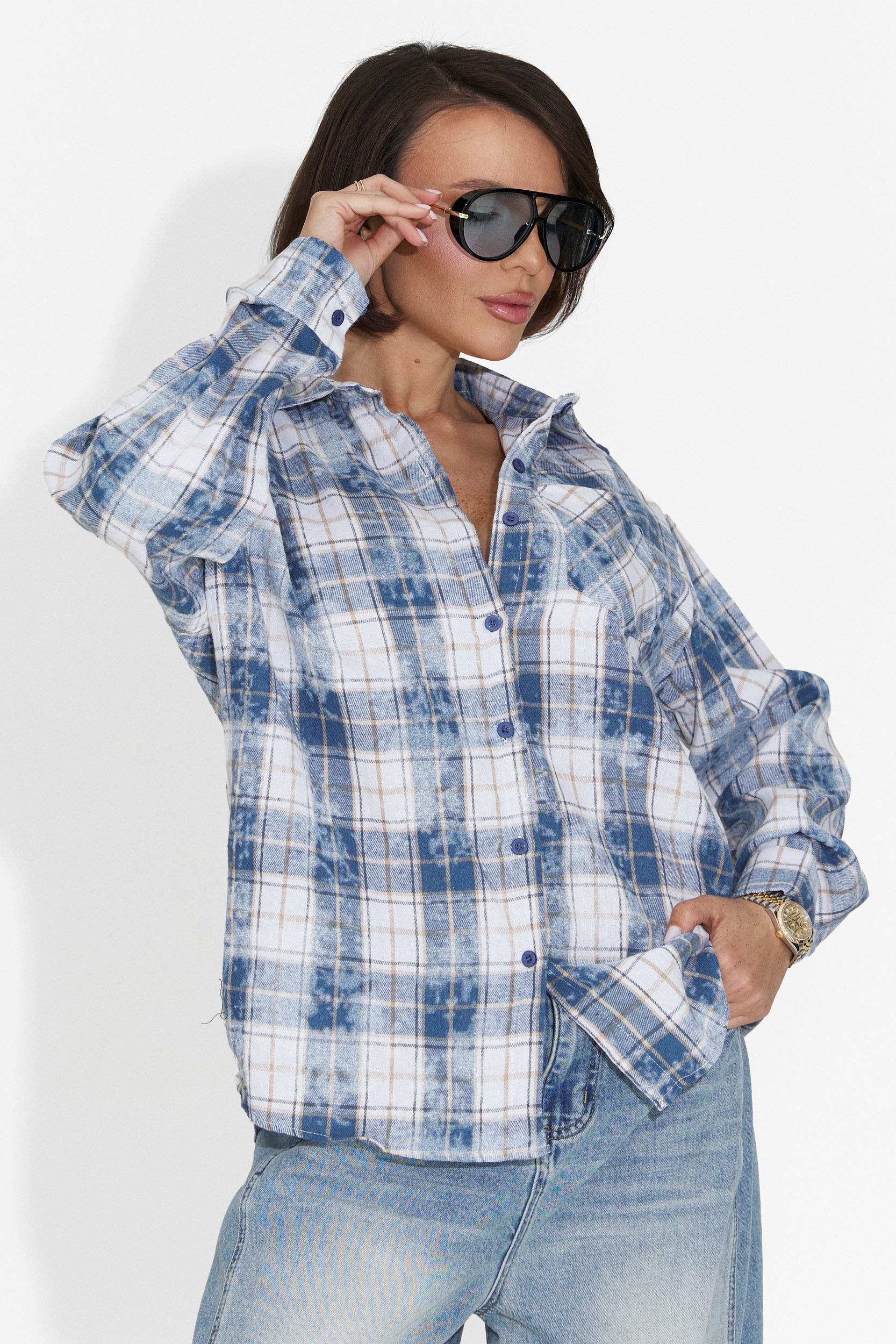 Camasa dama casual bleu Adelyma Bogas