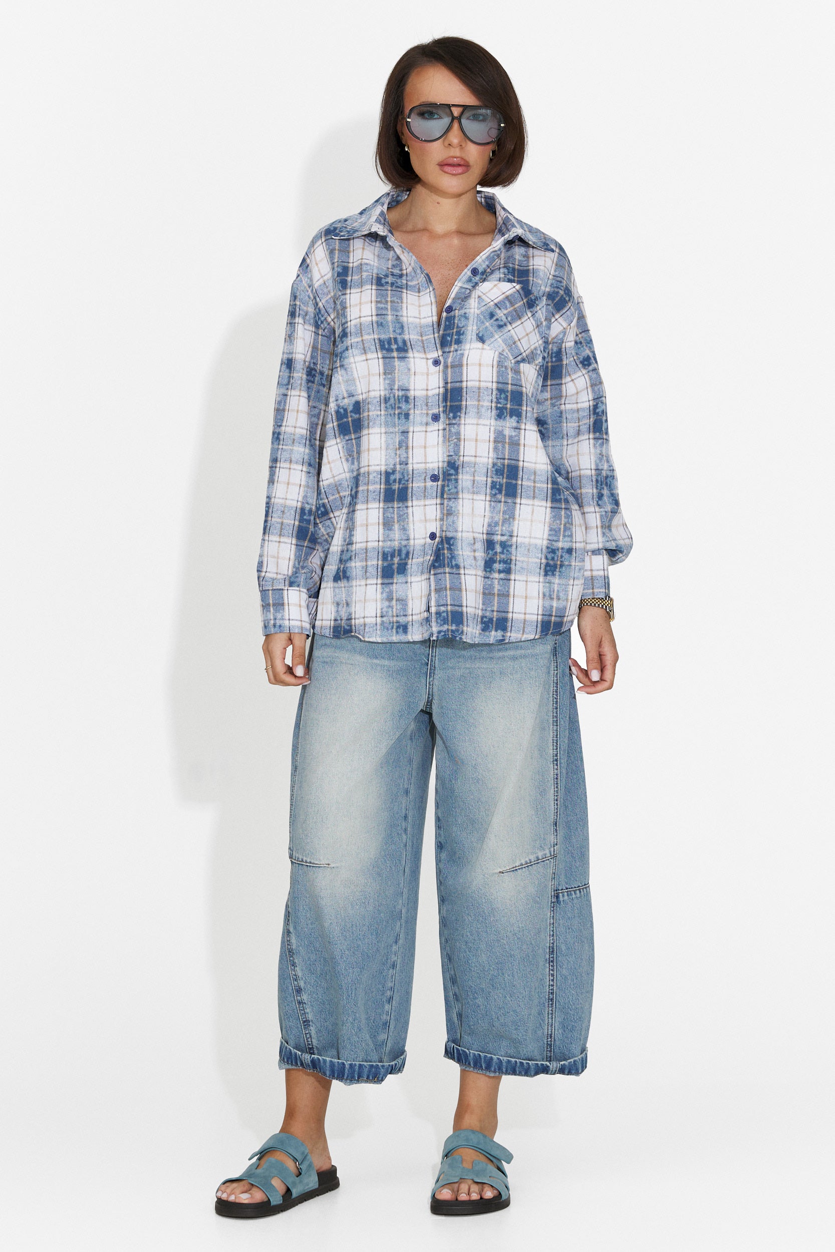 Camasa dama casual bleu Adelyma Bogas