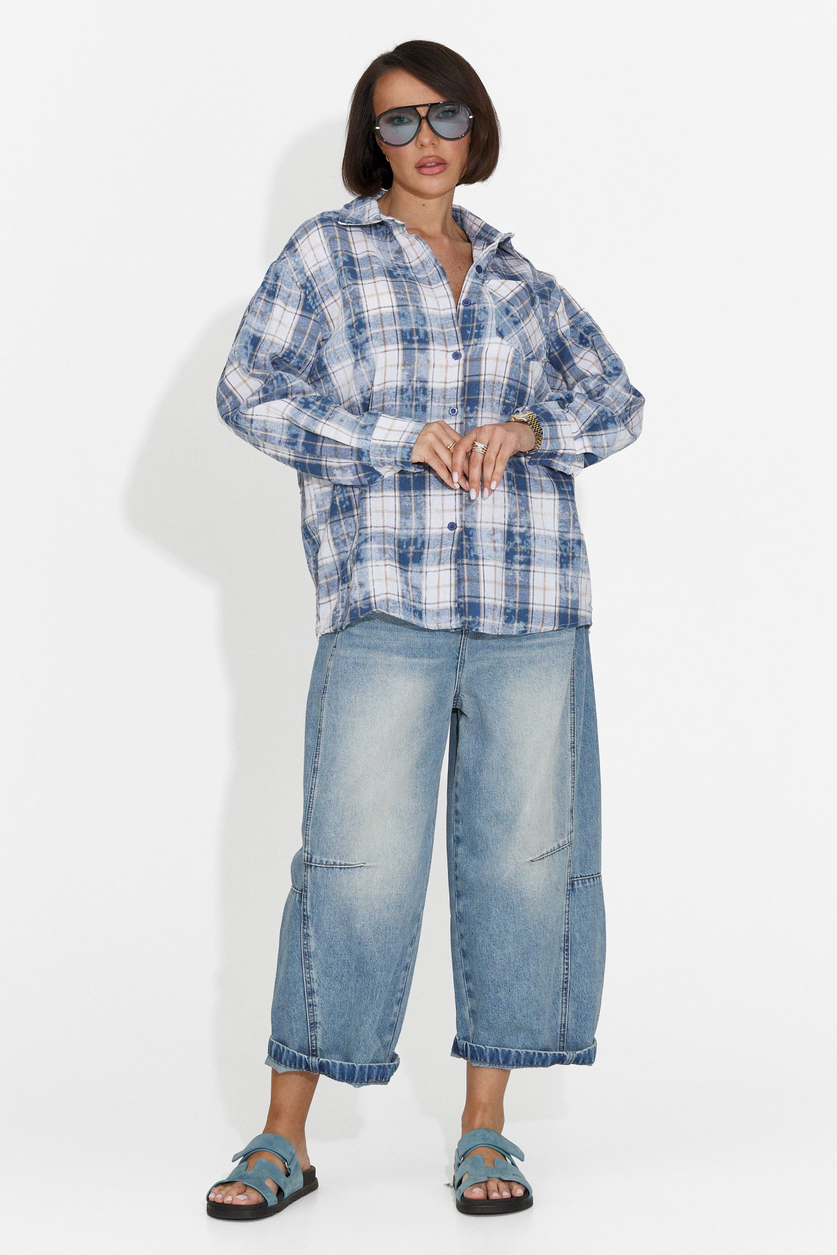 Camasa dama casual bleu Adelyma Bogas