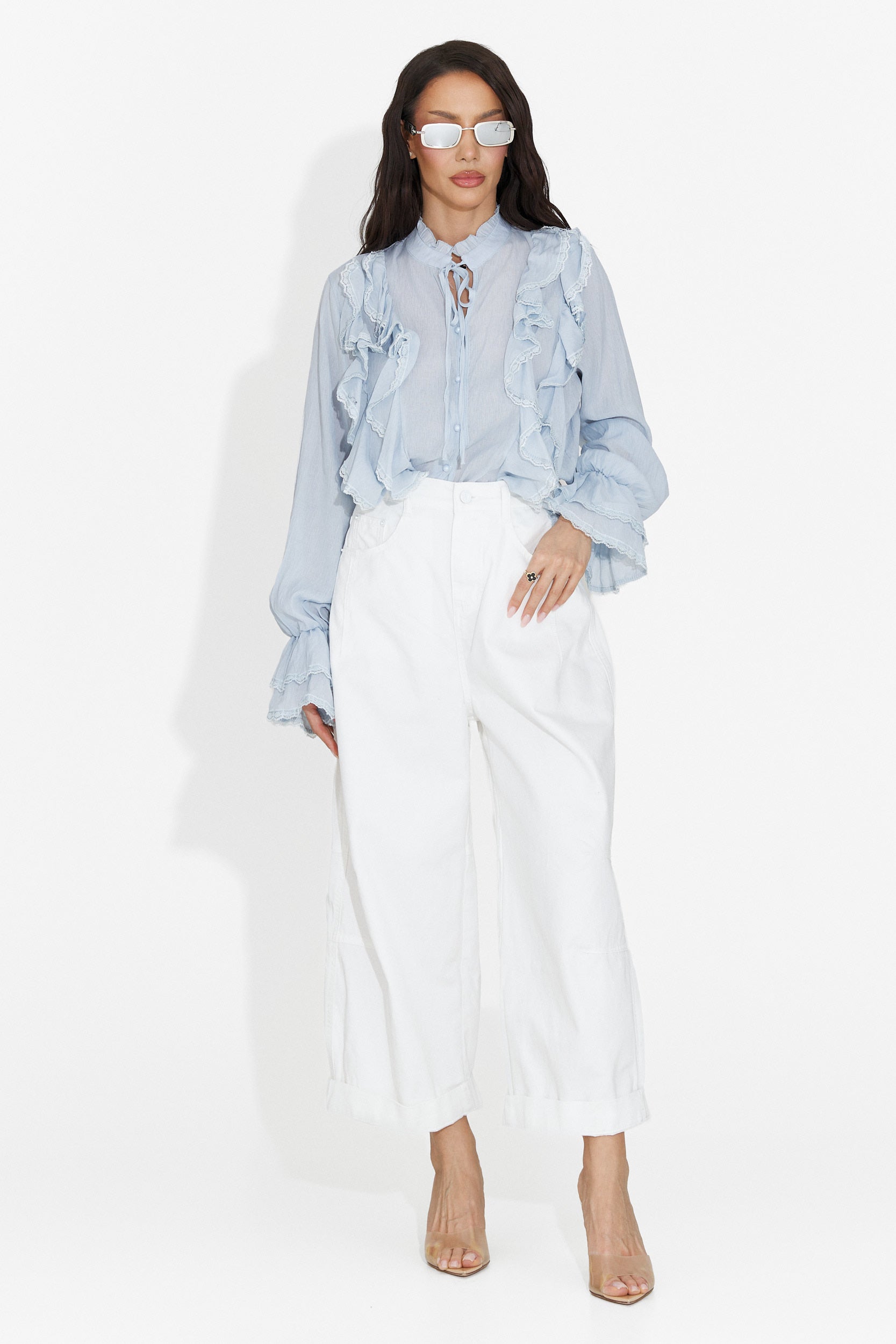Camisa Azul Casual de Mujer de Alcadia Bogas
