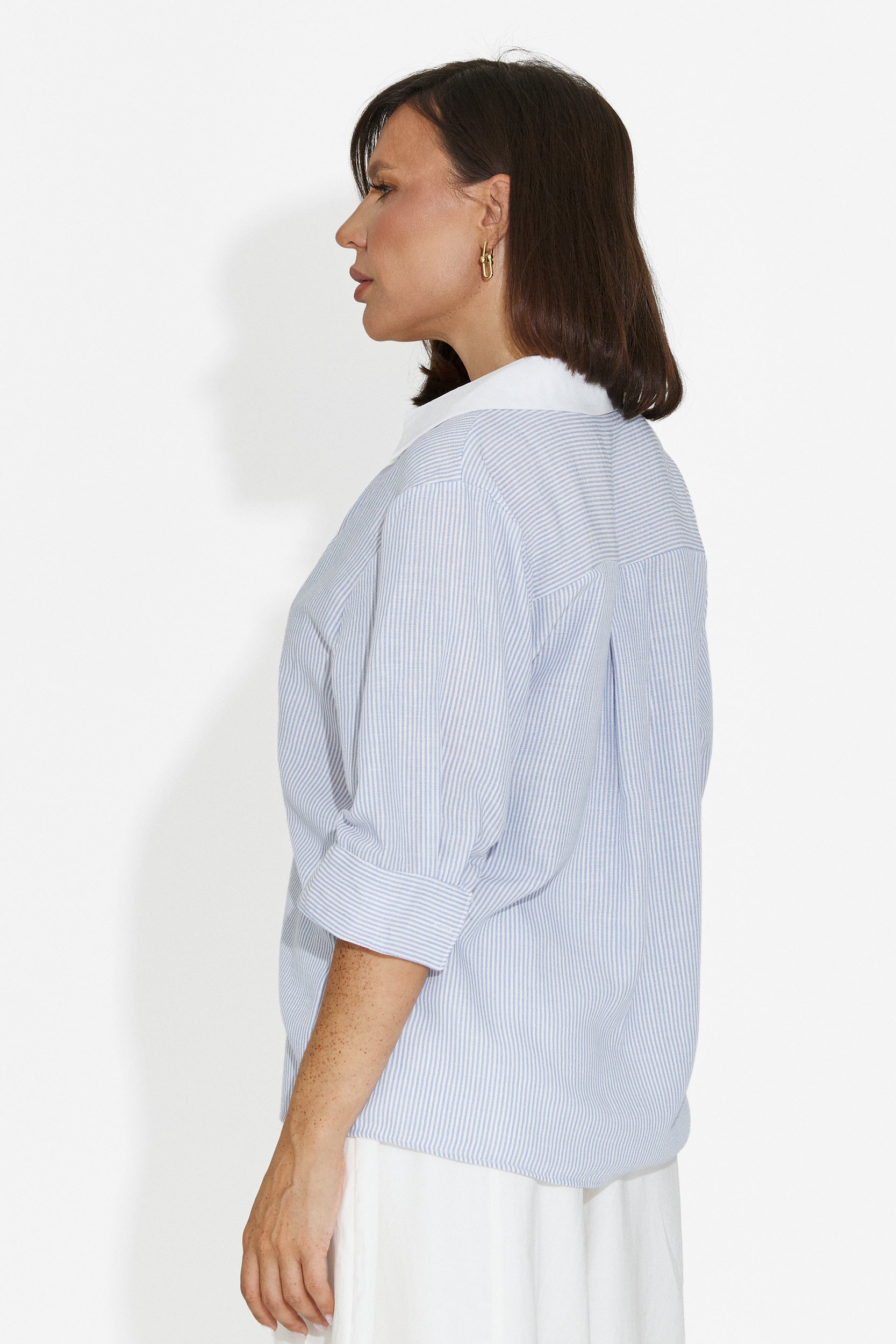 Casual light blue women's shirt Esperia Bogas