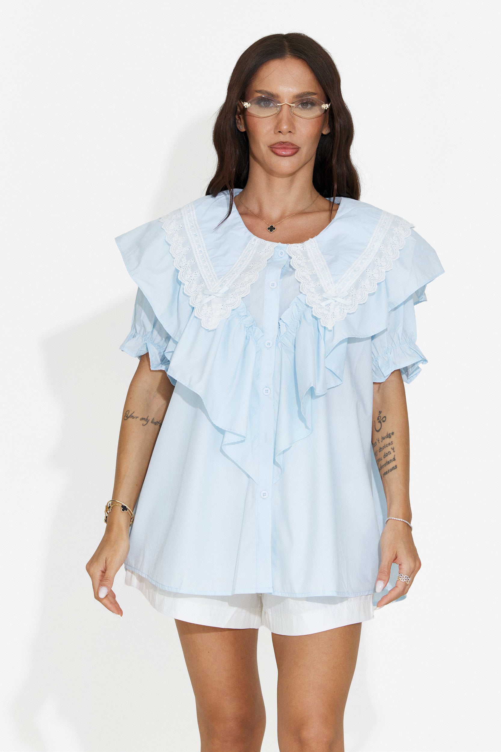 Women's casual light blue shirt Karlasia Bogas
